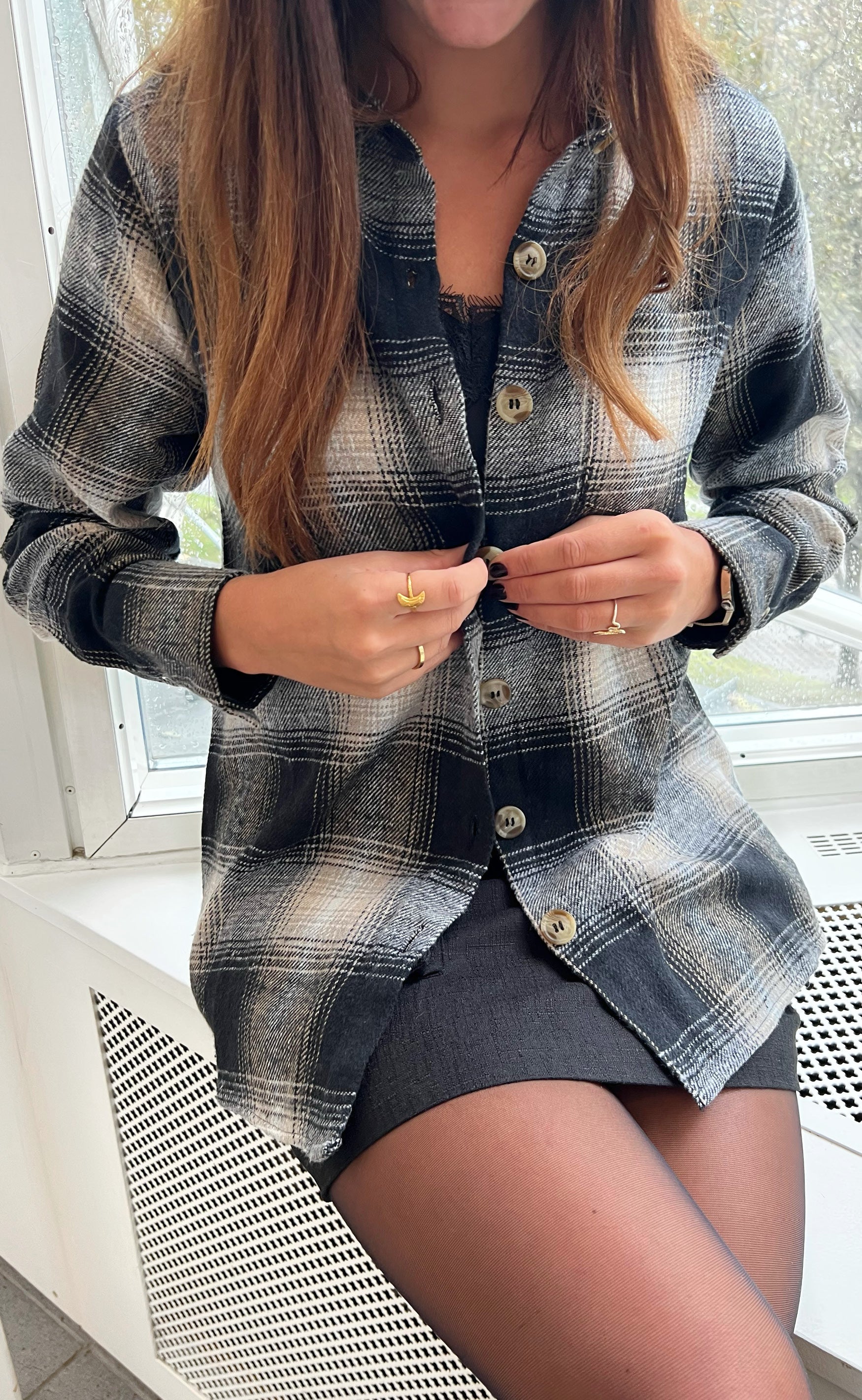 Say INA Copenhagen Skjorte - Caya - Grey Check