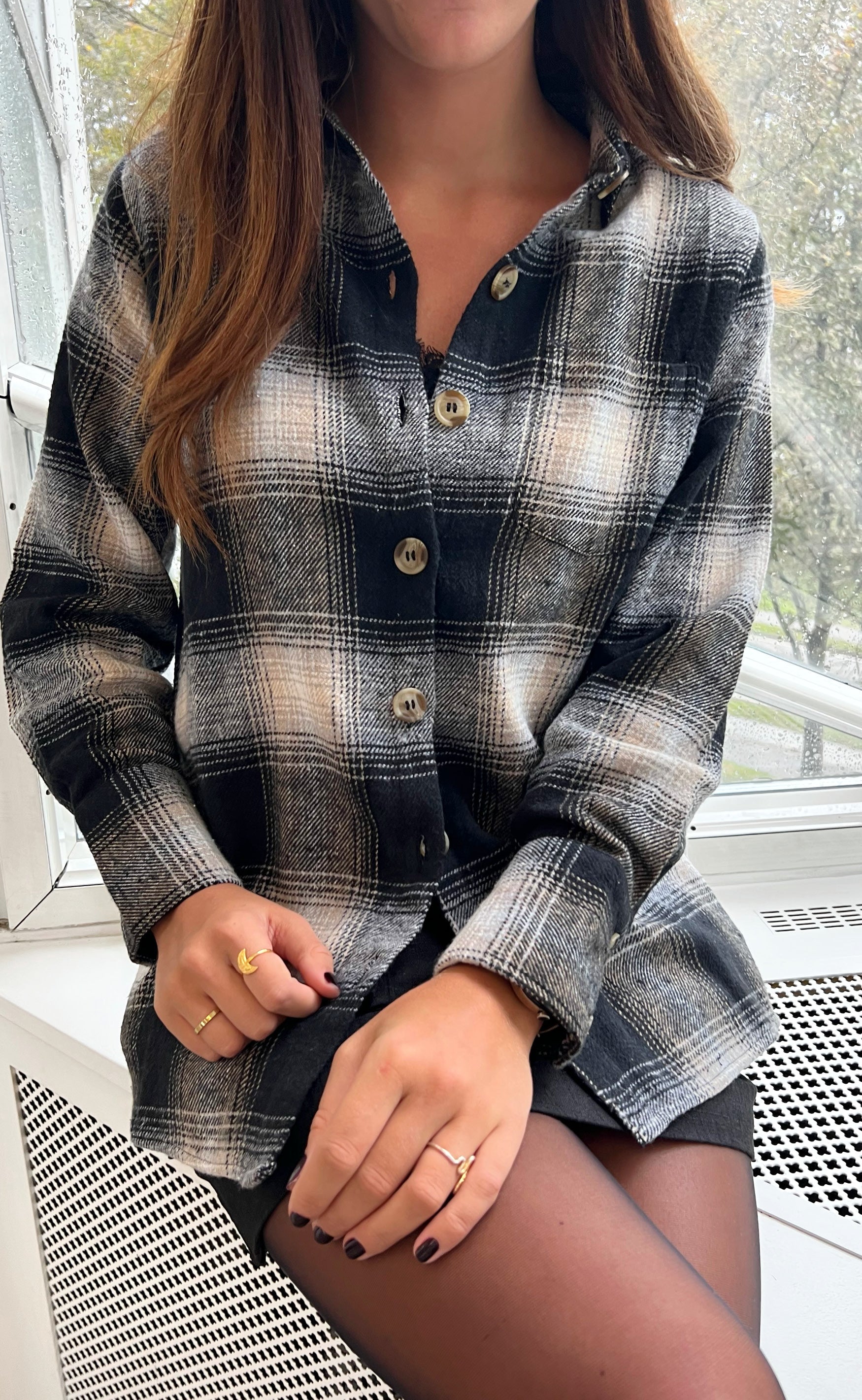 Say INA Copenhagen Skjorte - Caya - Grey Check