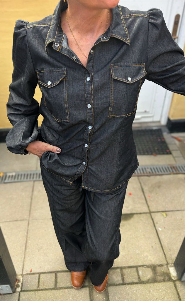 Say INA Copenhagen Skjorte - Detia LS - Black Denim