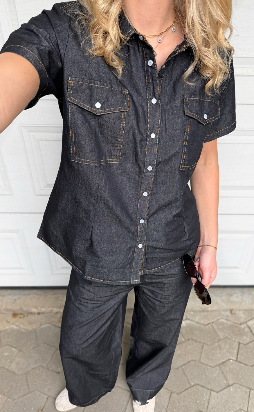 Say INA Copenhagen Skjorte - Detia Summer - Black Denim