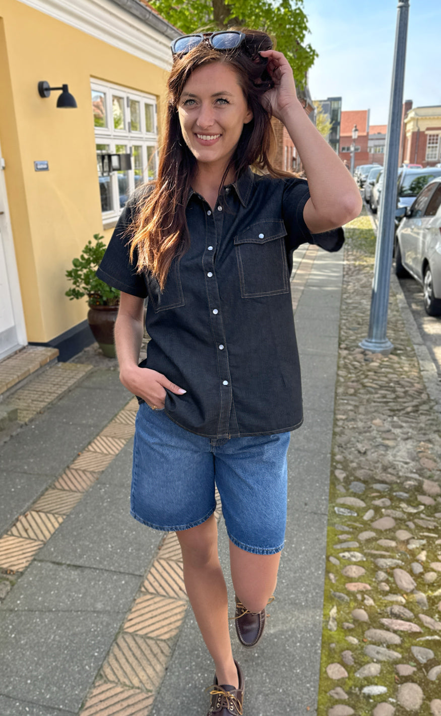 Say INA Copenhagen Skjorte - Detia Summer - Black Denim