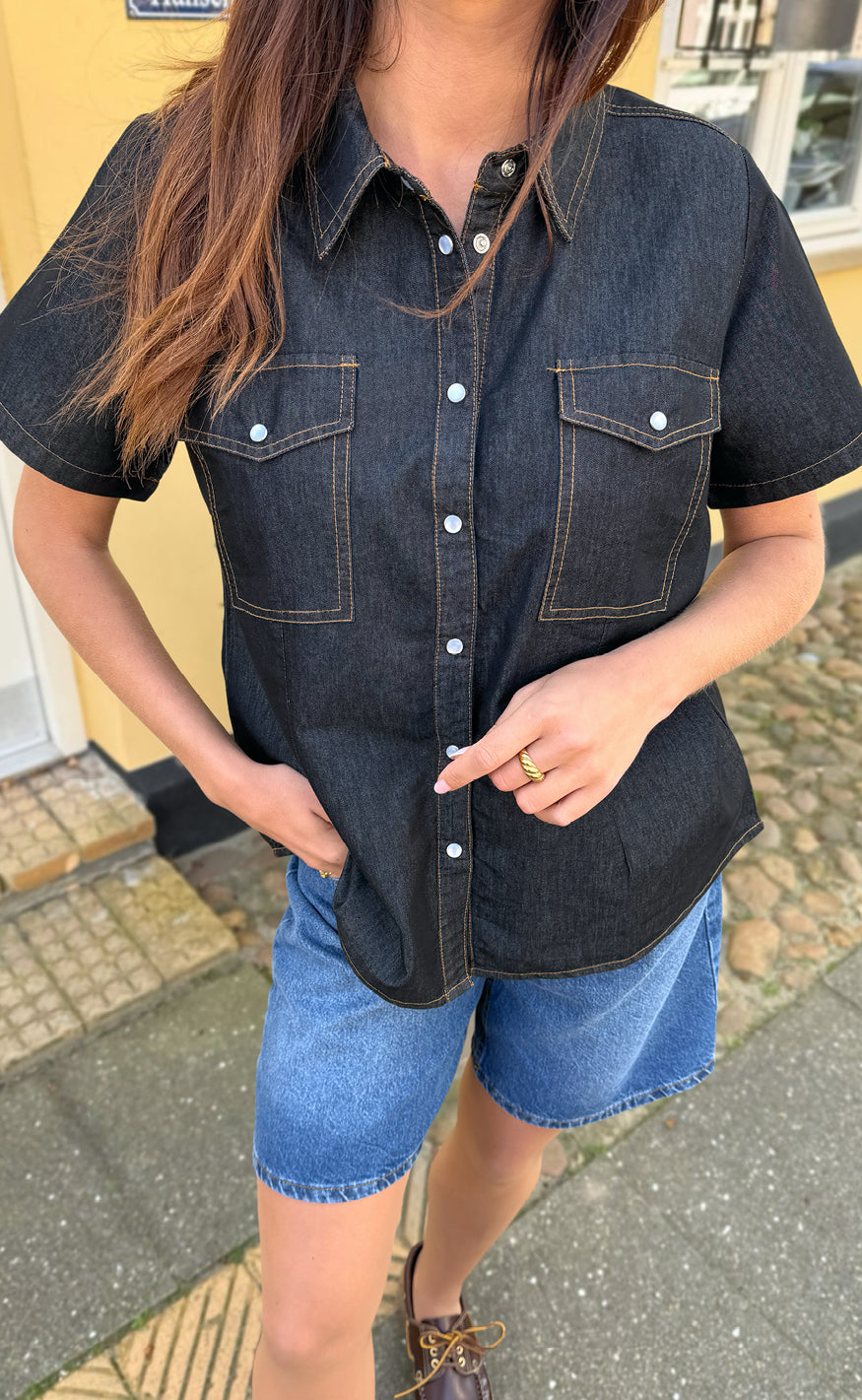 Say INA Copenhagen Skjorte - Detia Summer - Black Denim