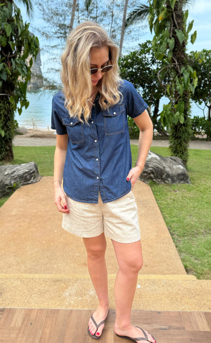 Say INA Copenhagen Skjorte - Detia Summer - Denim Blue