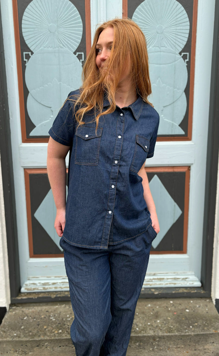 Say INA Copenhagen Skjorte - Detia Summer - Denim Blue