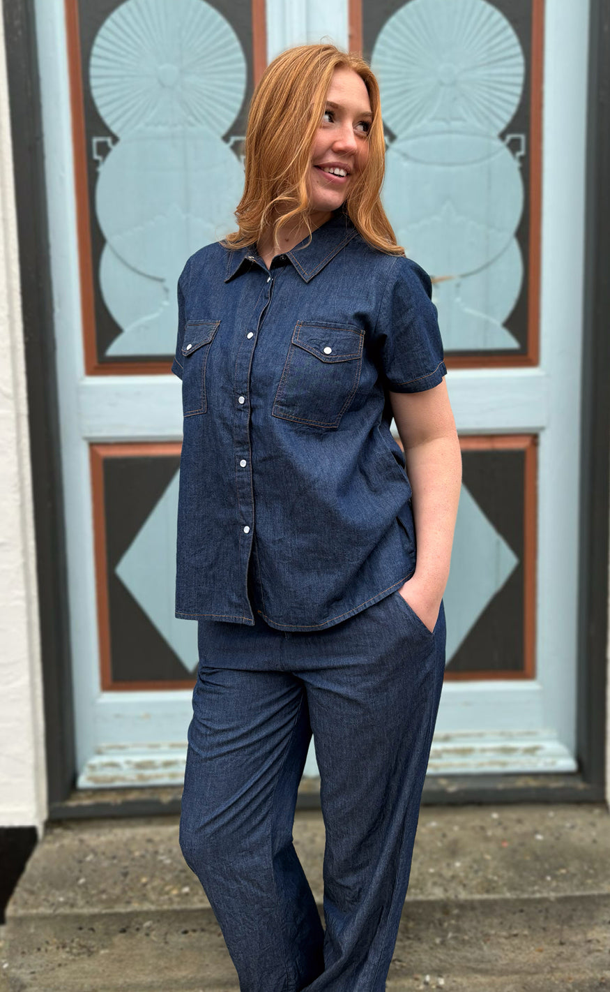 Say INA Copenhagen Skjorte - Detia Summer - Denim Blue