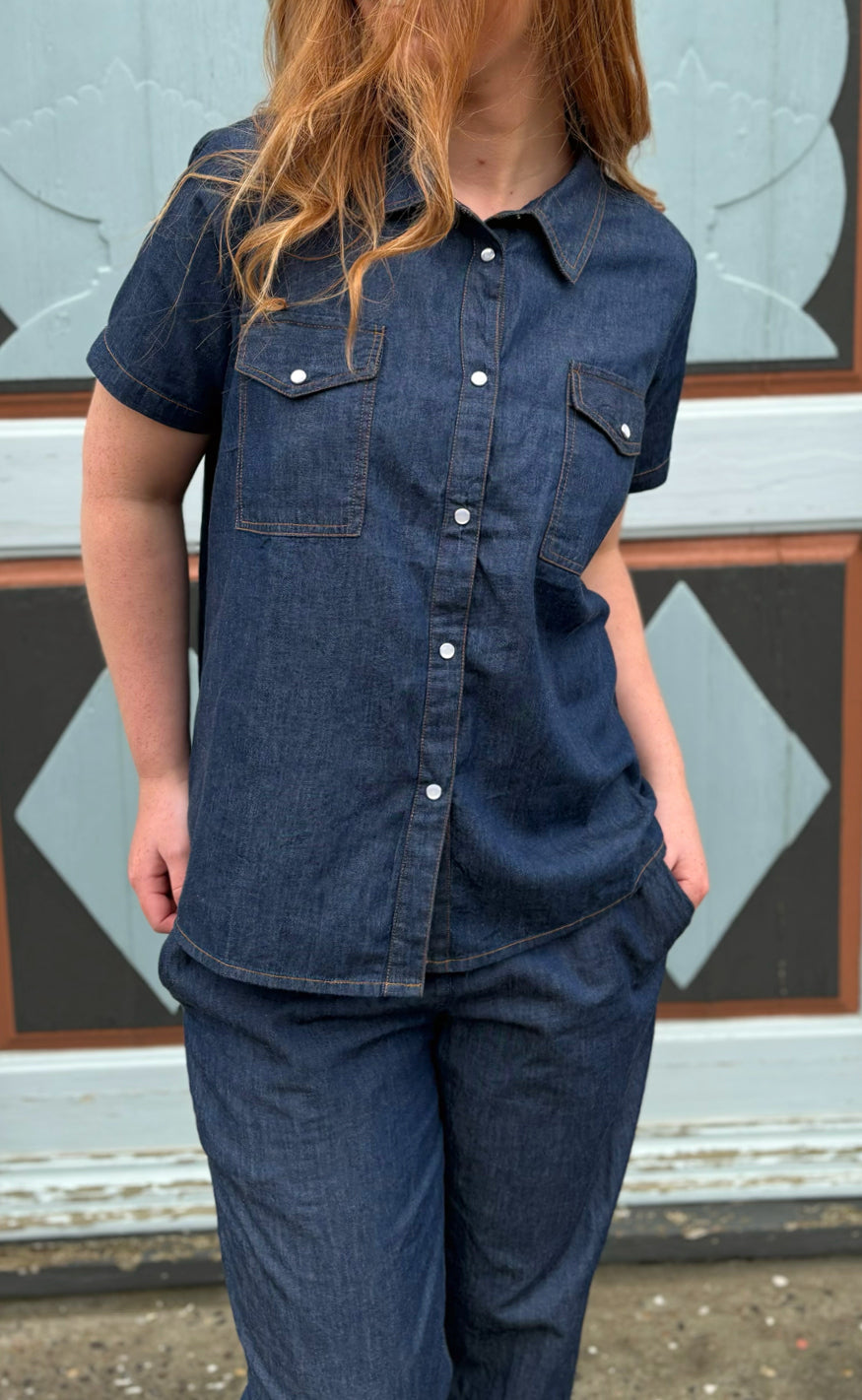 Say INA Copenhagen Skjorte - Detia Summer - Denim Blue