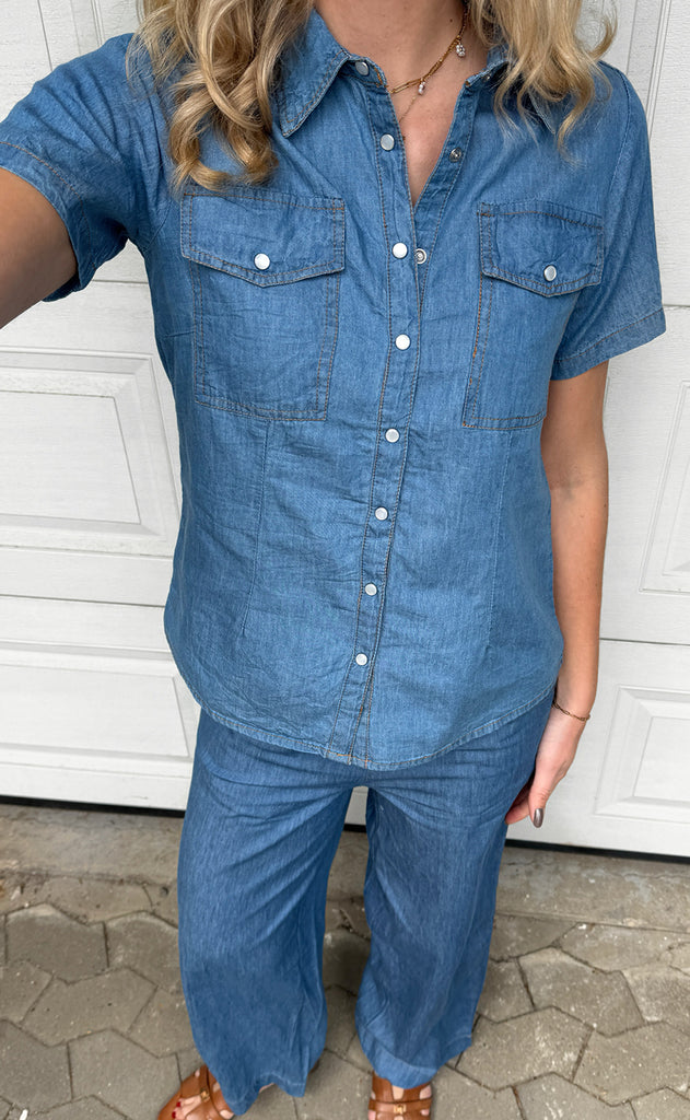 Say INA Copenhagen Skjorte - Detia Summer - Light Blue Denim