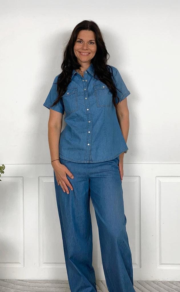 Say INA Copenhagen Skjorte - Detia Summer - Light Blue Denim