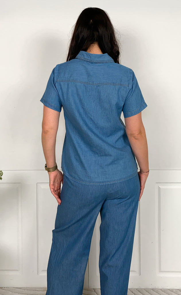 Say INA Copenhagen Skjorte - Detia Summer - Light Blue Denim