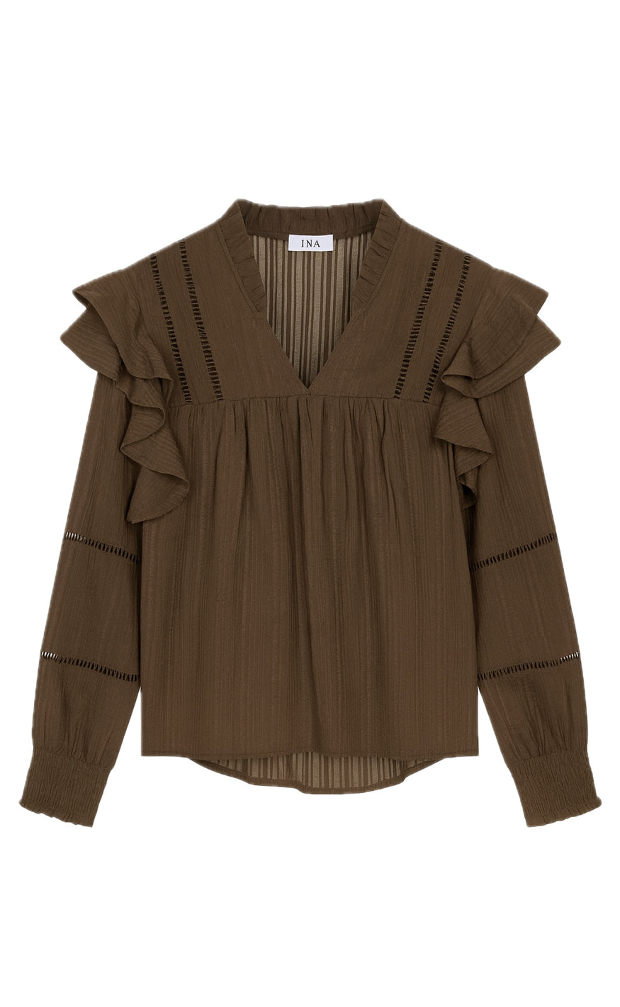Say INA Copenhagen Skjorte - Ditte - Dark Brown