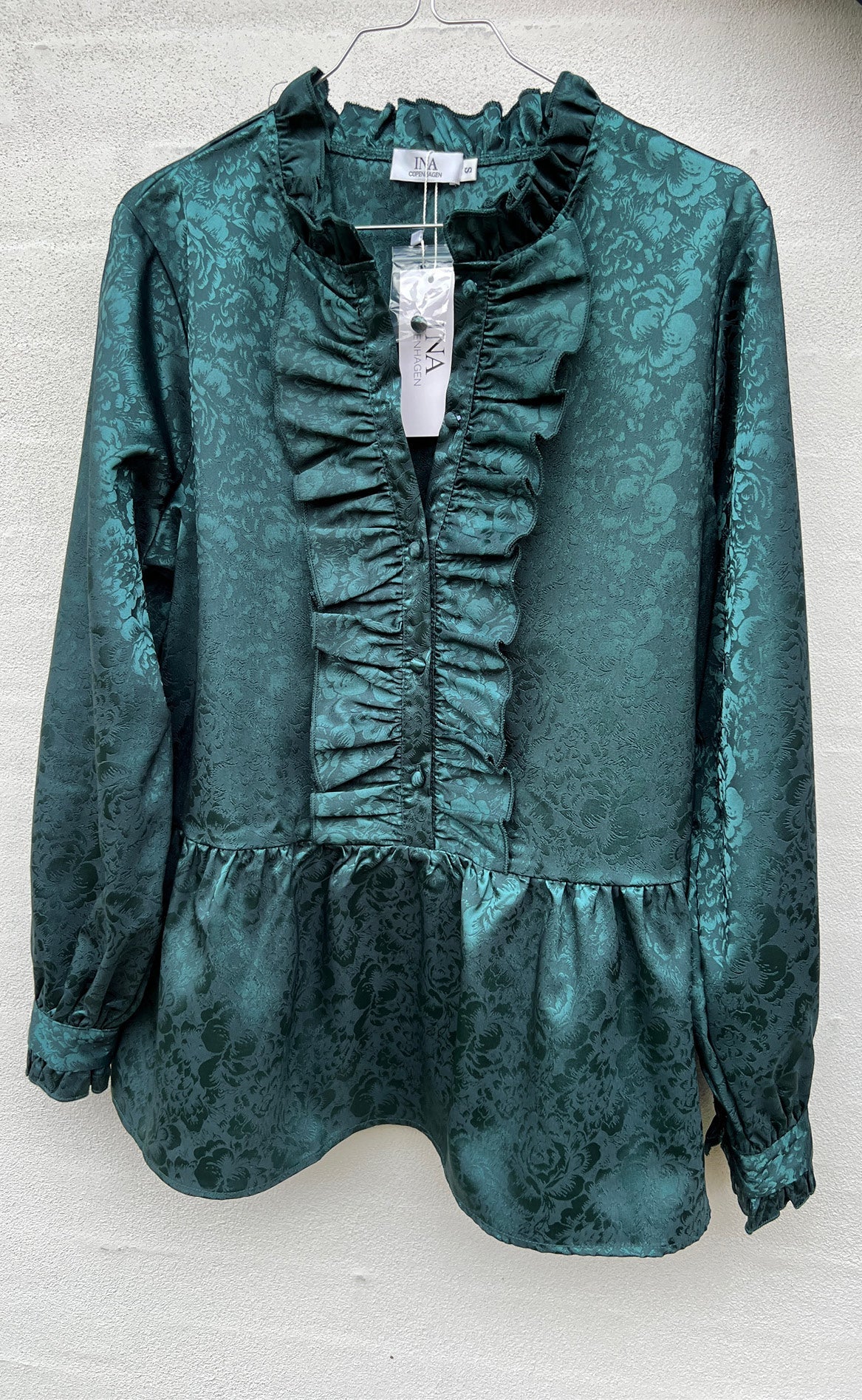 Say INA Copenhagen Skjorte - Evie - Dark Green Flower