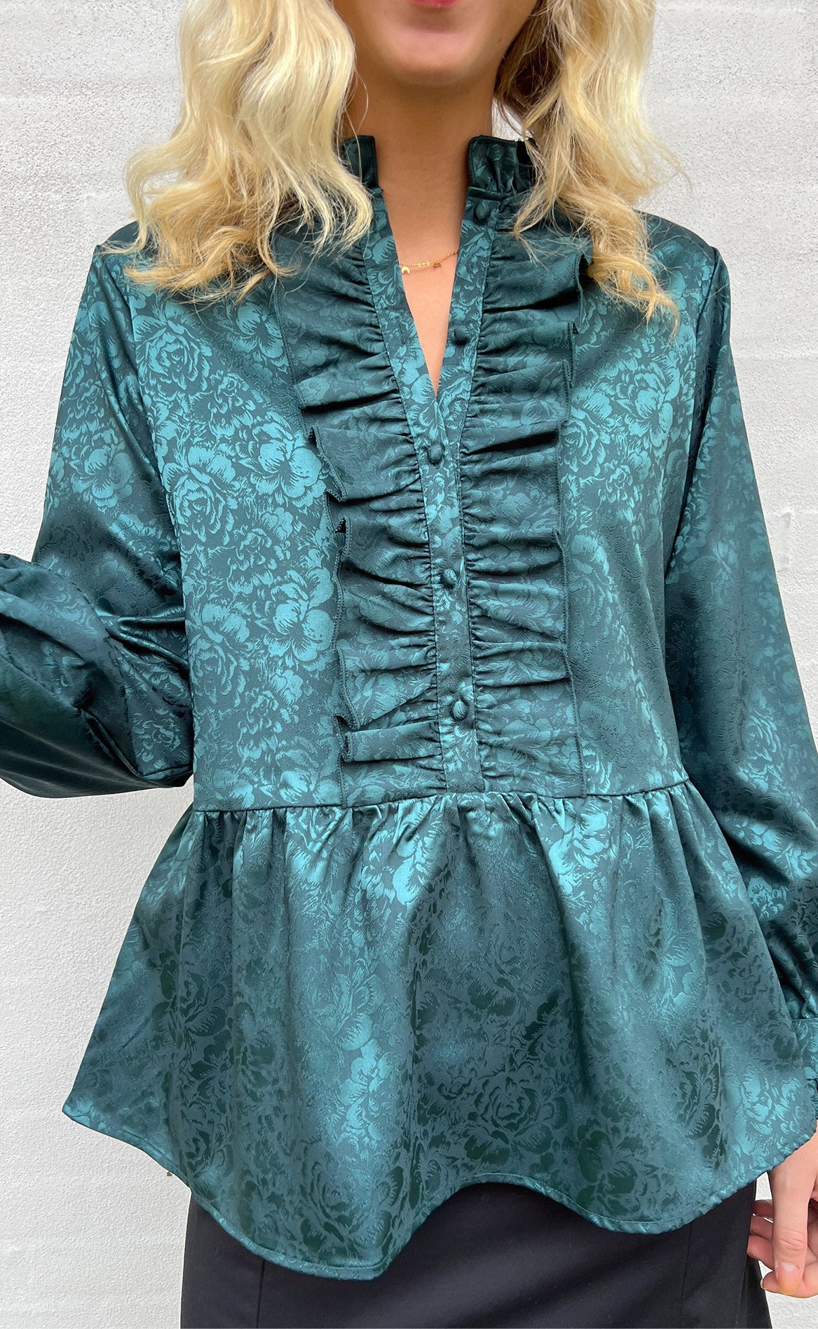 Say INA Copenhagen Skjorte - Evie - Dark Green Flower
