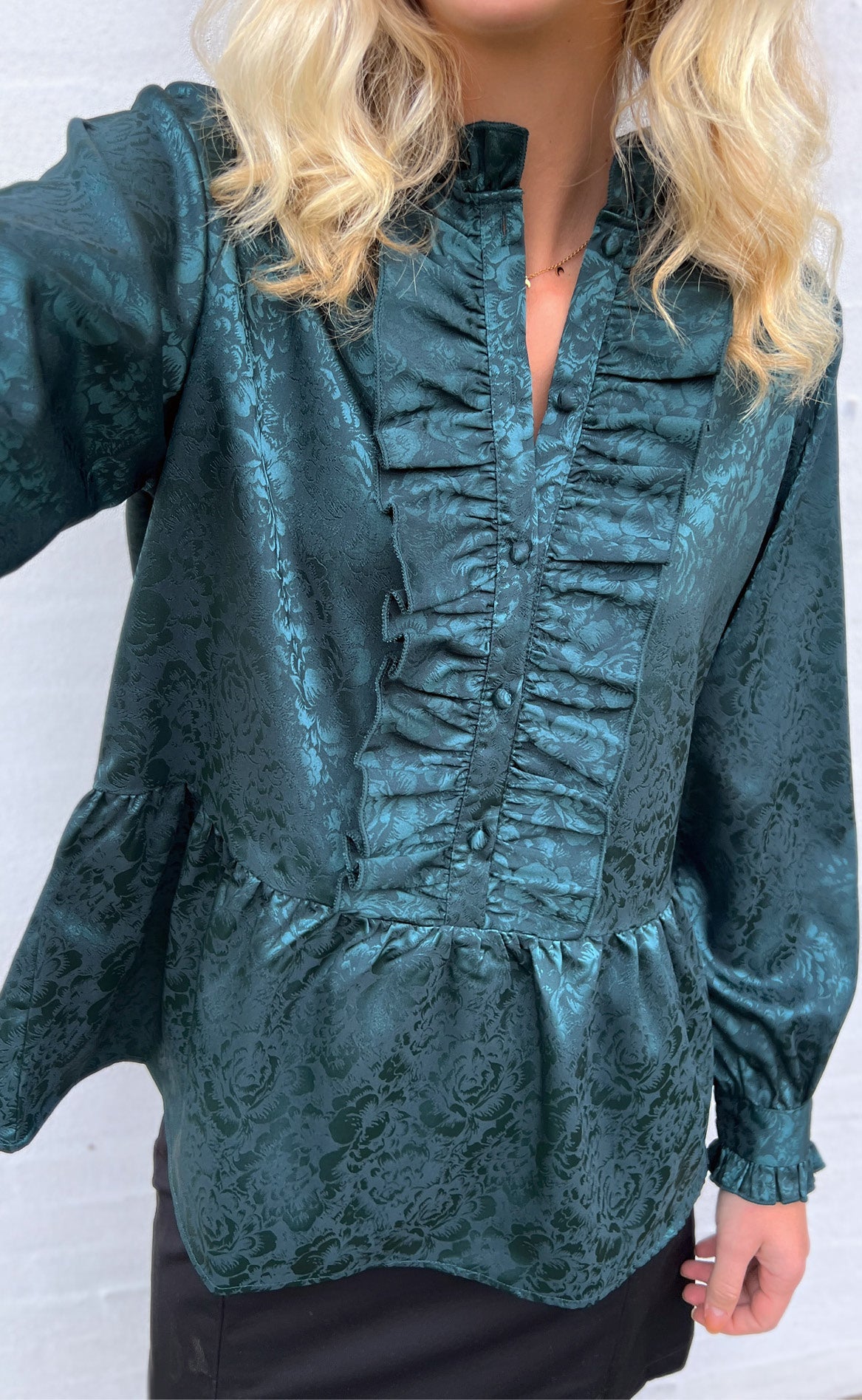 Say INA Copenhagen Skjorte - Evie - Dark Green Flower