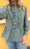 Say INA Copenhagen Skjorte - Evie - Dark Green Striped