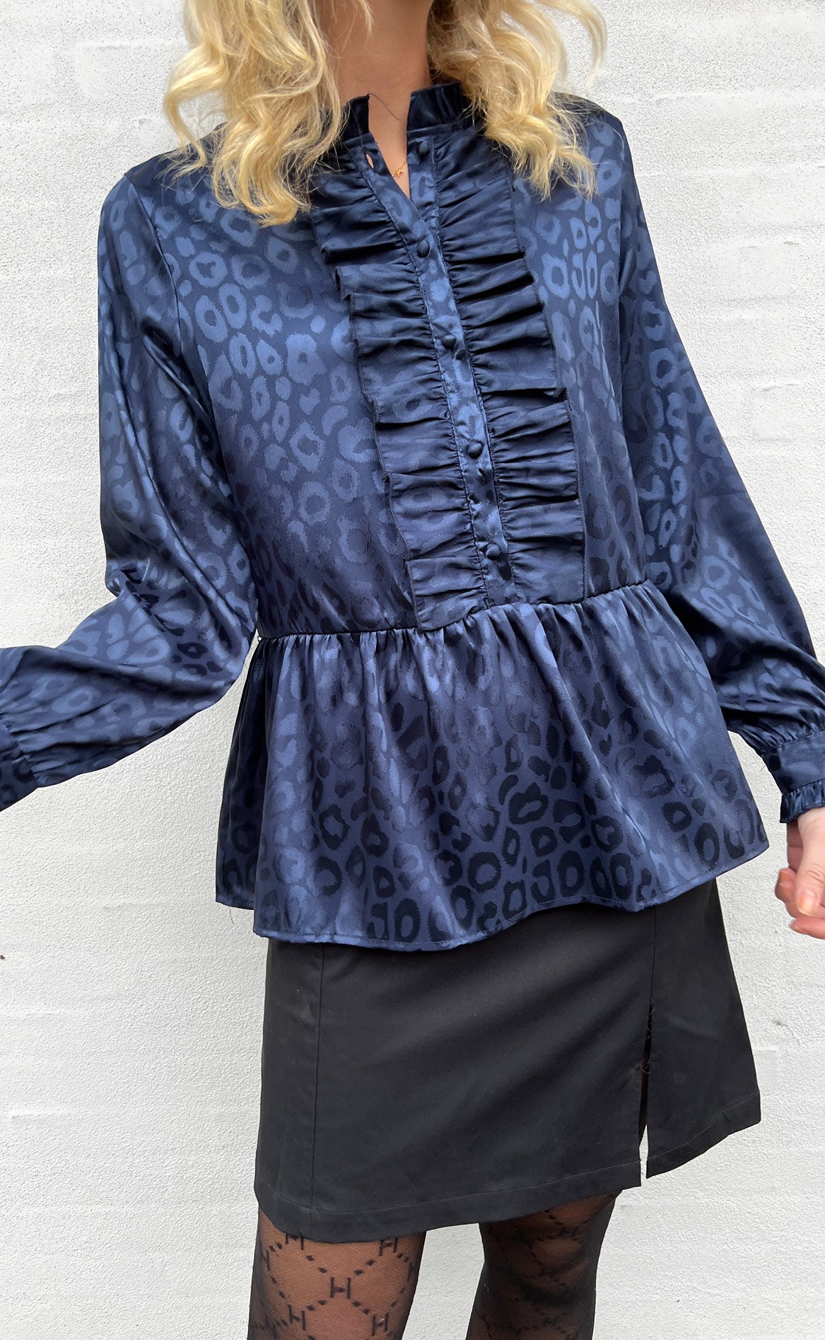 Say INA Copenhagen Skjorte - Evie - Navy Blue Leopard