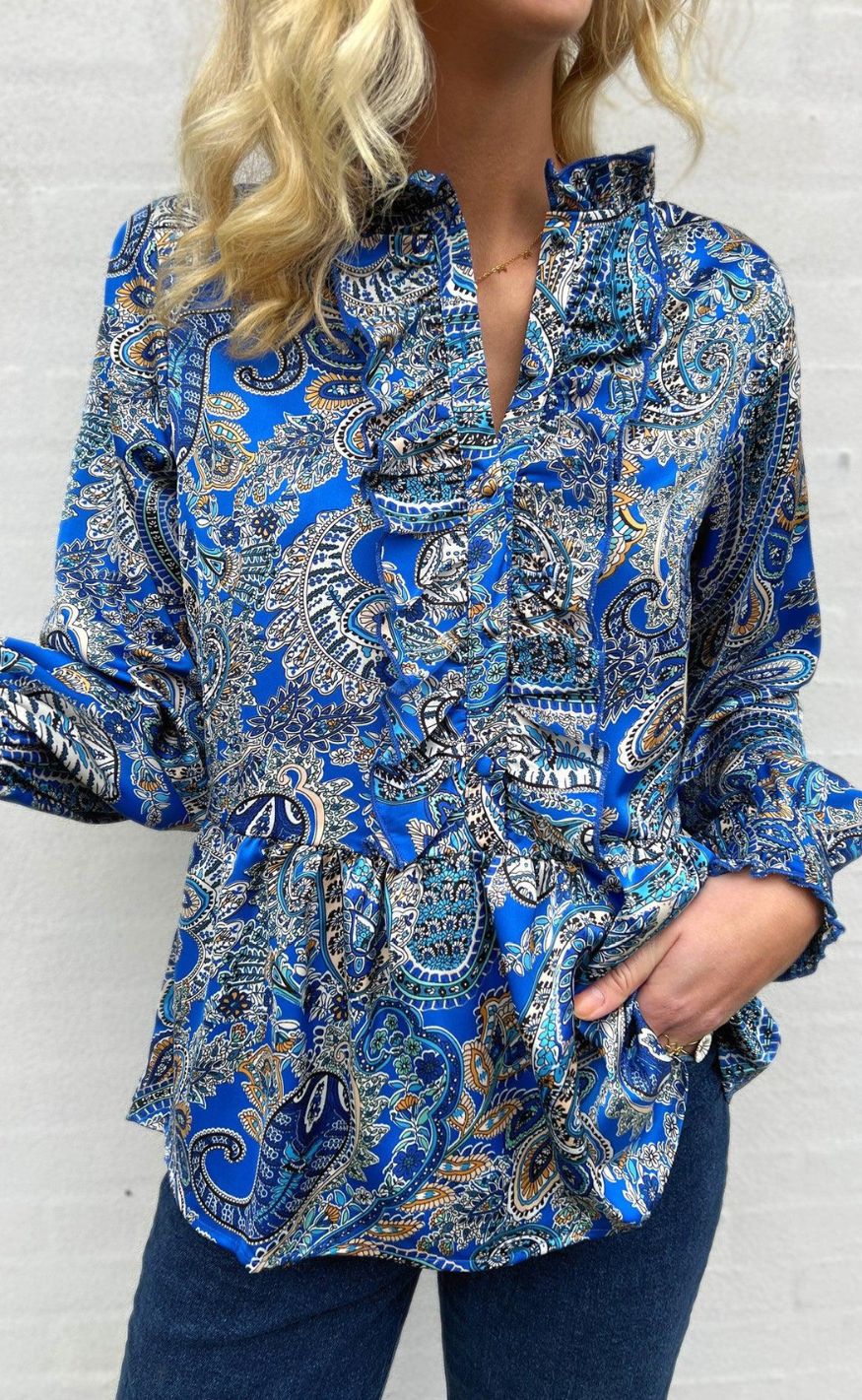 Say INA Copenhagen Skjorte - Evie - New Blue Paisley