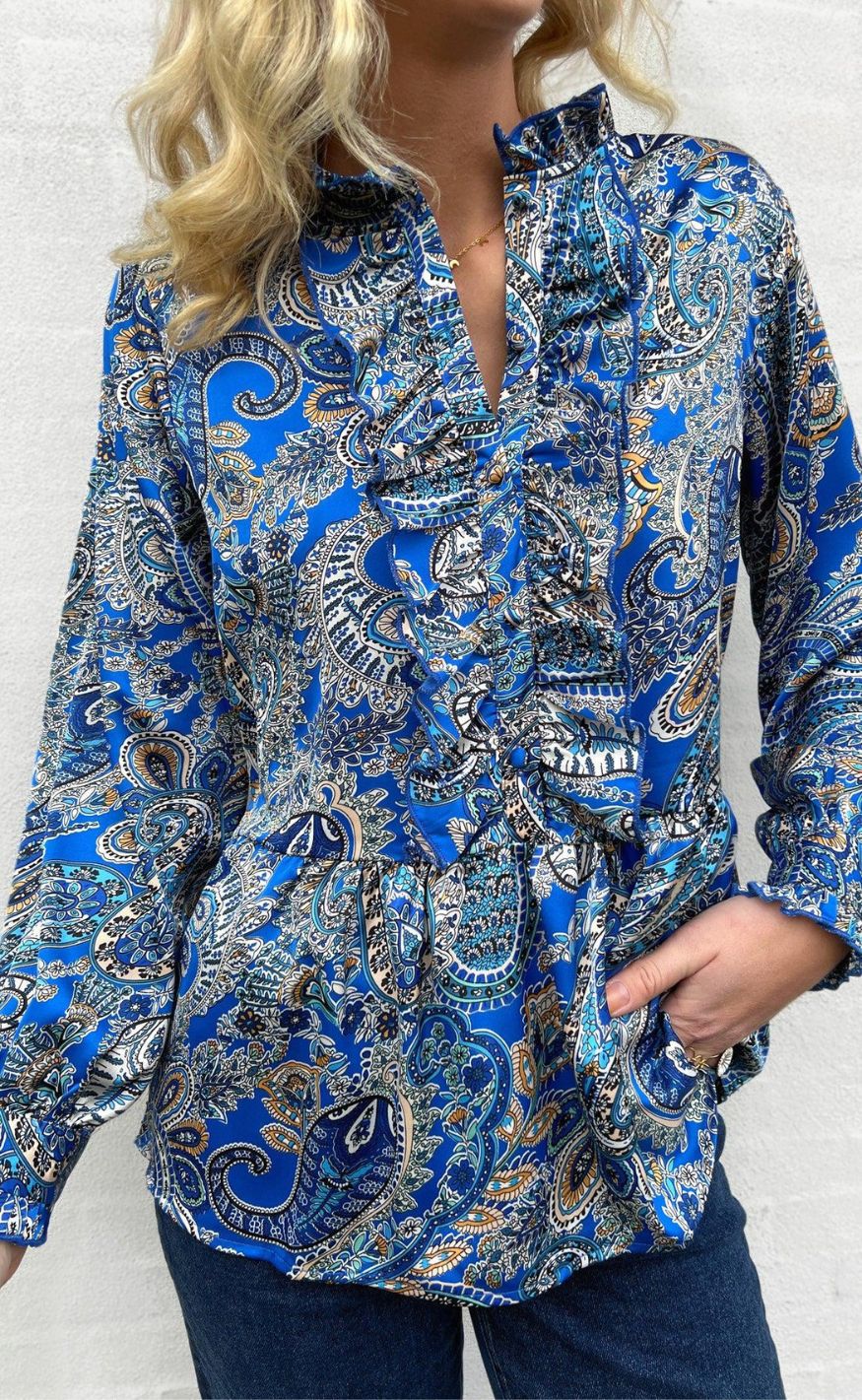 Say INA Copenhagen Skjorte - Evie - New Blue Paisley