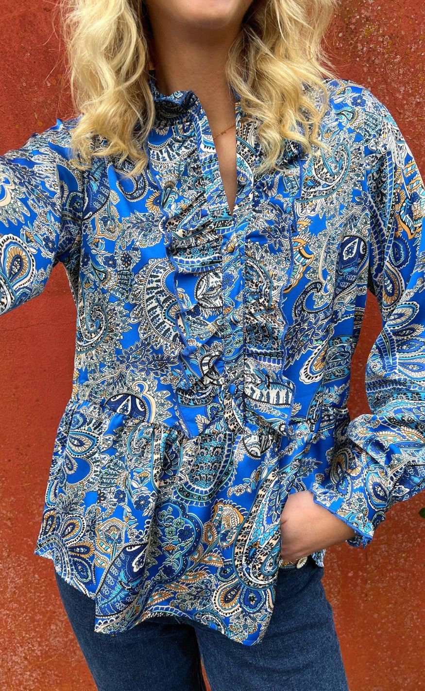 Say INA Copenhagen Skjorte - Evie - New Blue Paisley