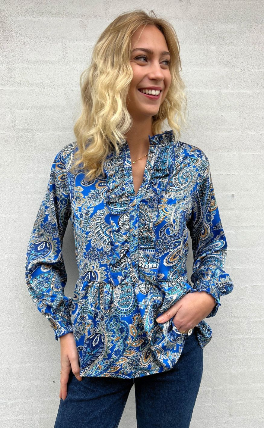 Say INA Copenhagen Skjorte - Evie - New Blue Paisley