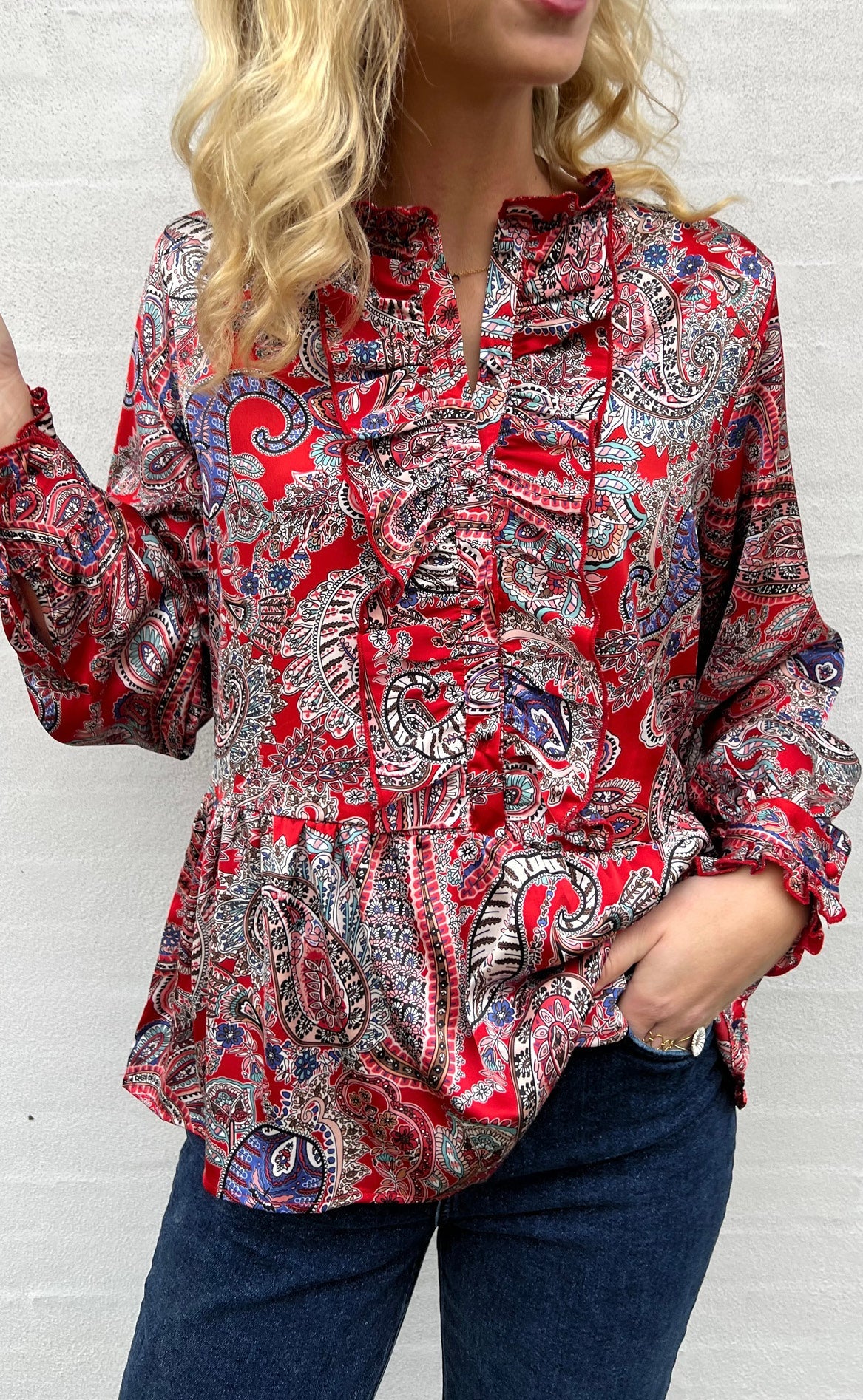 Say INA Copenhagen Skjorte - Evie - Red Paisley