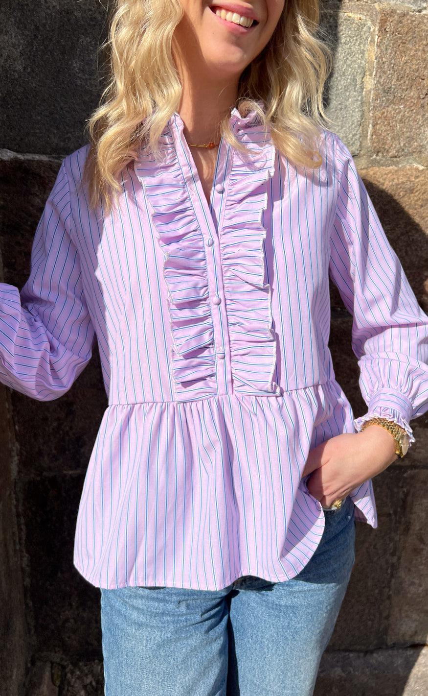 Say INA Copenhagen Skjorte - Evie - Rosa Striped