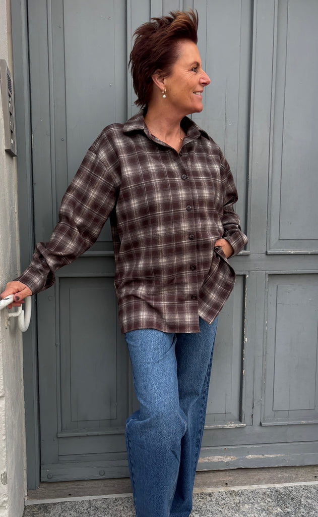 Say INA Copenhagen Skjorte - Fira Fannel - Brown Checks