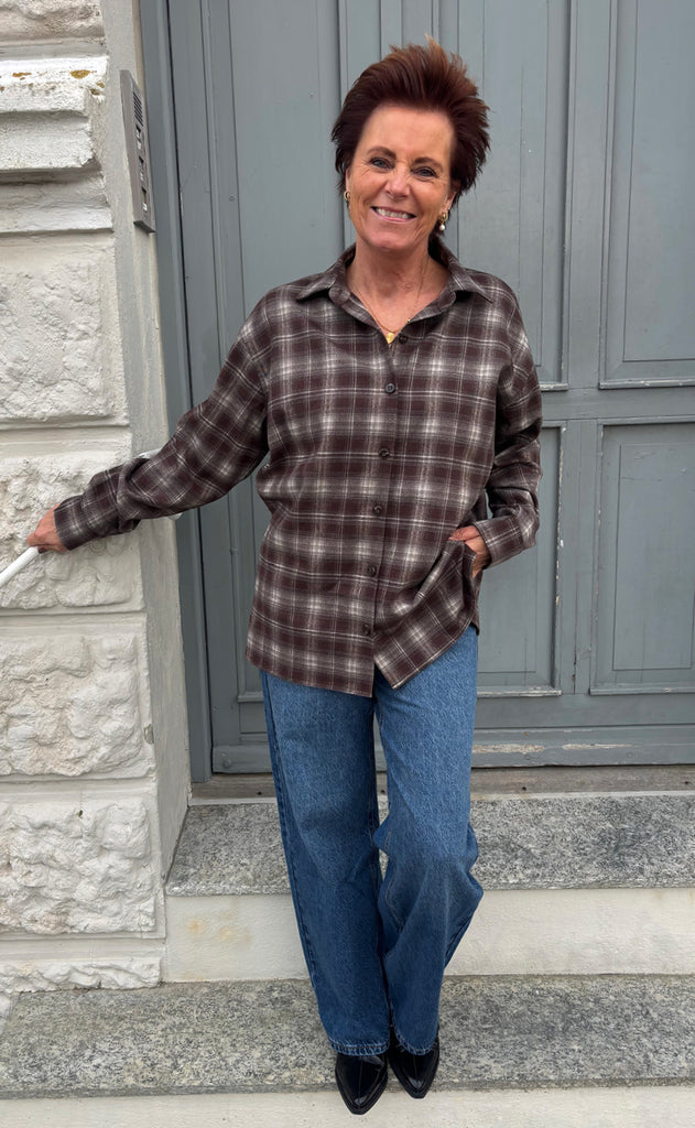 Say INA Copenhagen Skjorte - Fira Fannel - Brown Checks