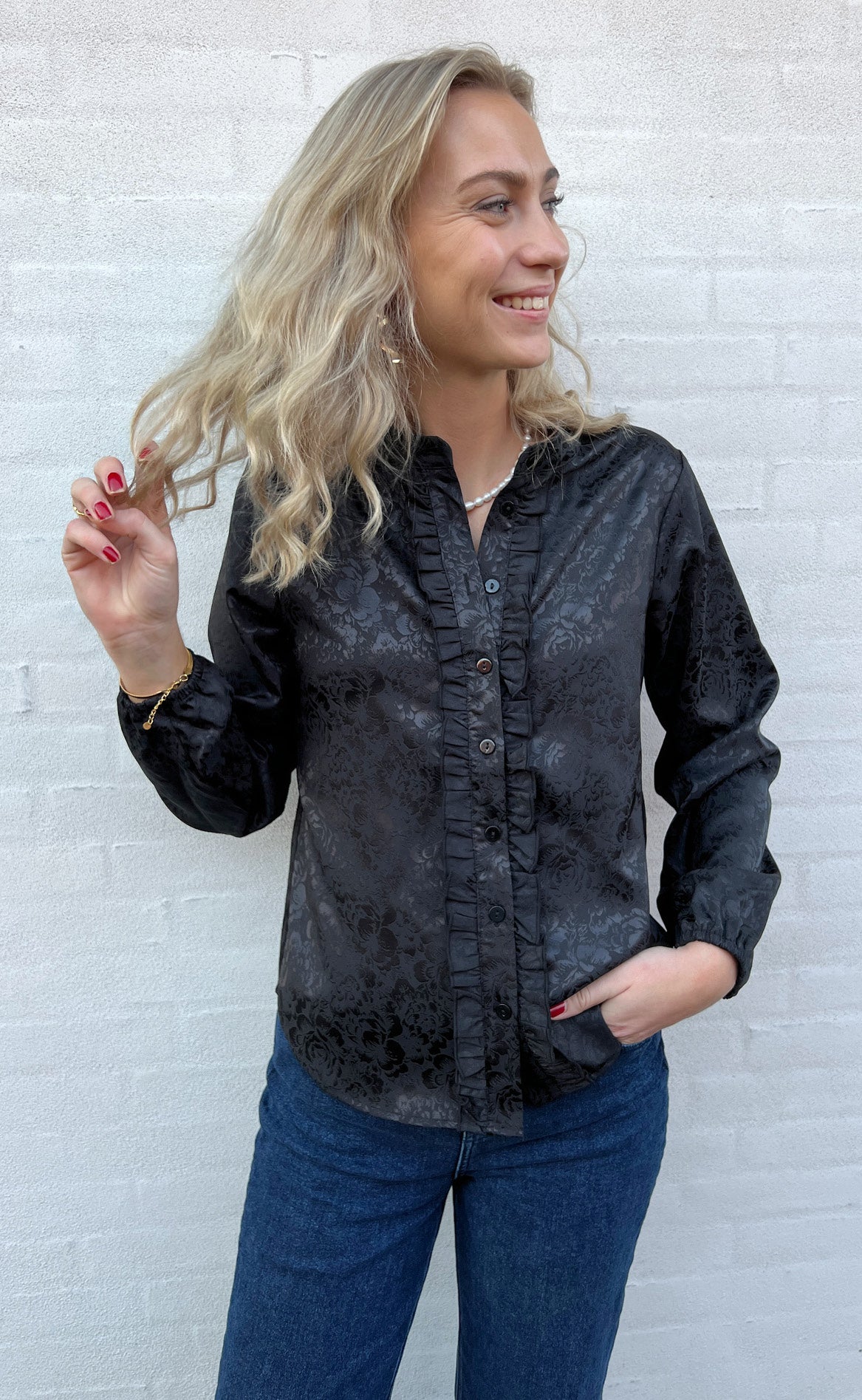 Say INA Copenhagen Skjorte - Florina - Black Flower