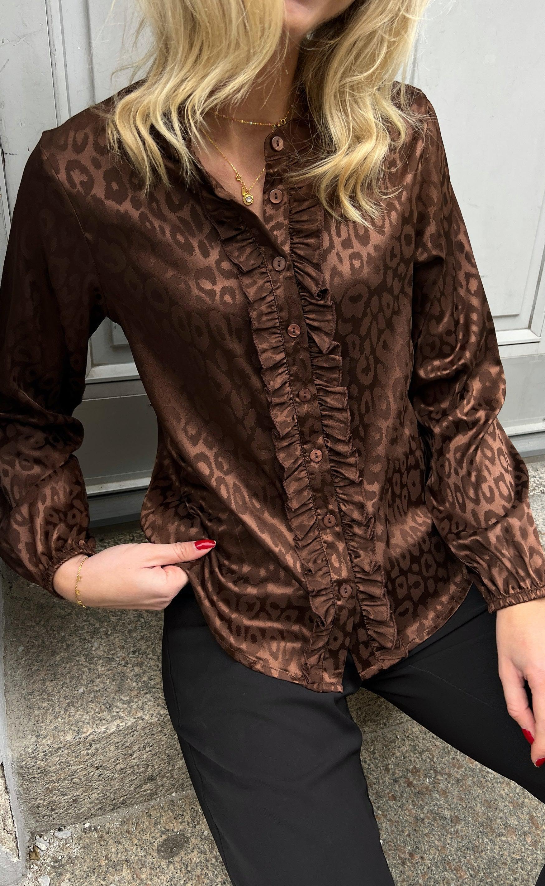 Say INA Copenhagen Skjorte - Florina - Chocolate Leopard