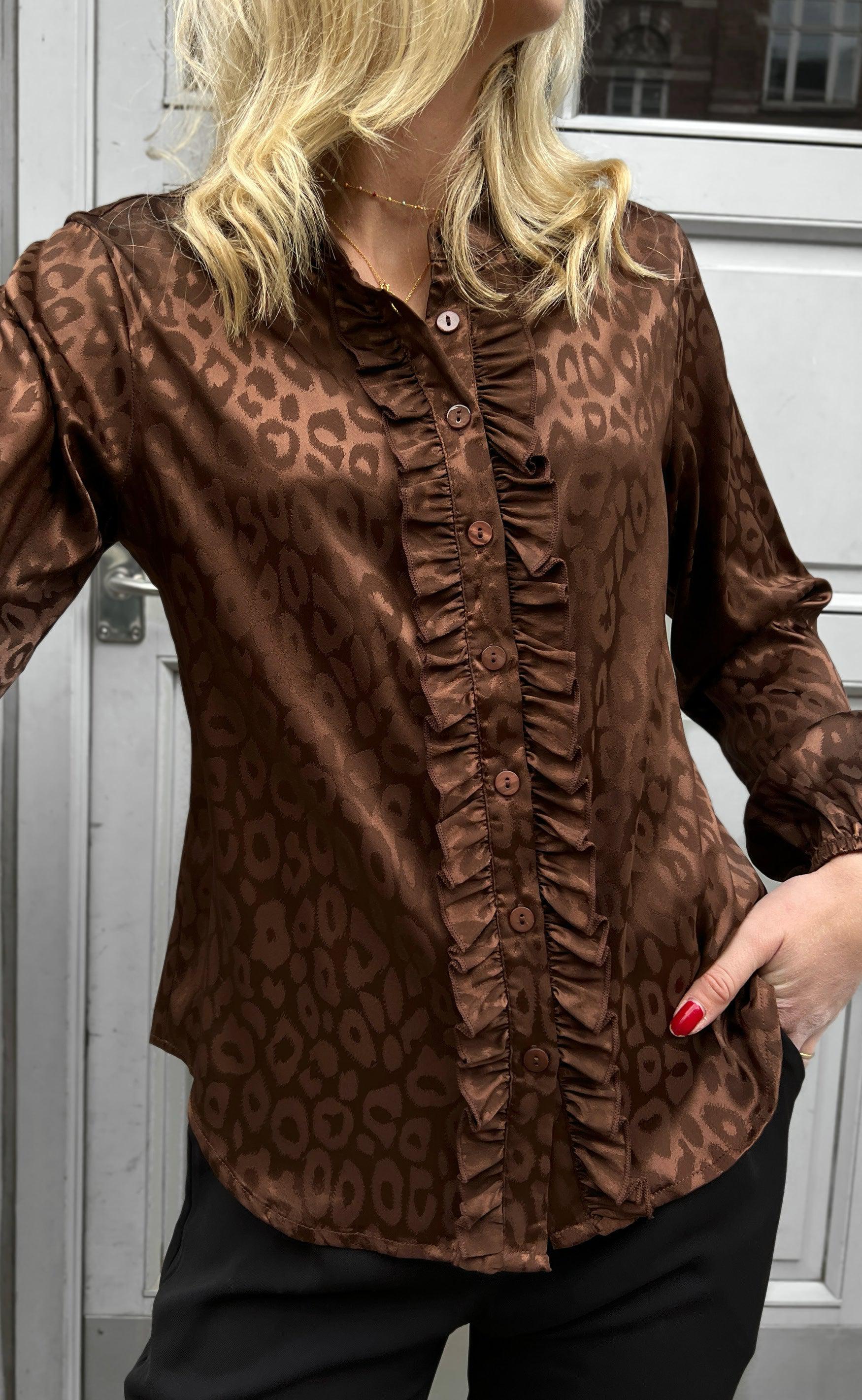 Say INA Copenhagen Skjorte - Florina - Chocolate Leopard
