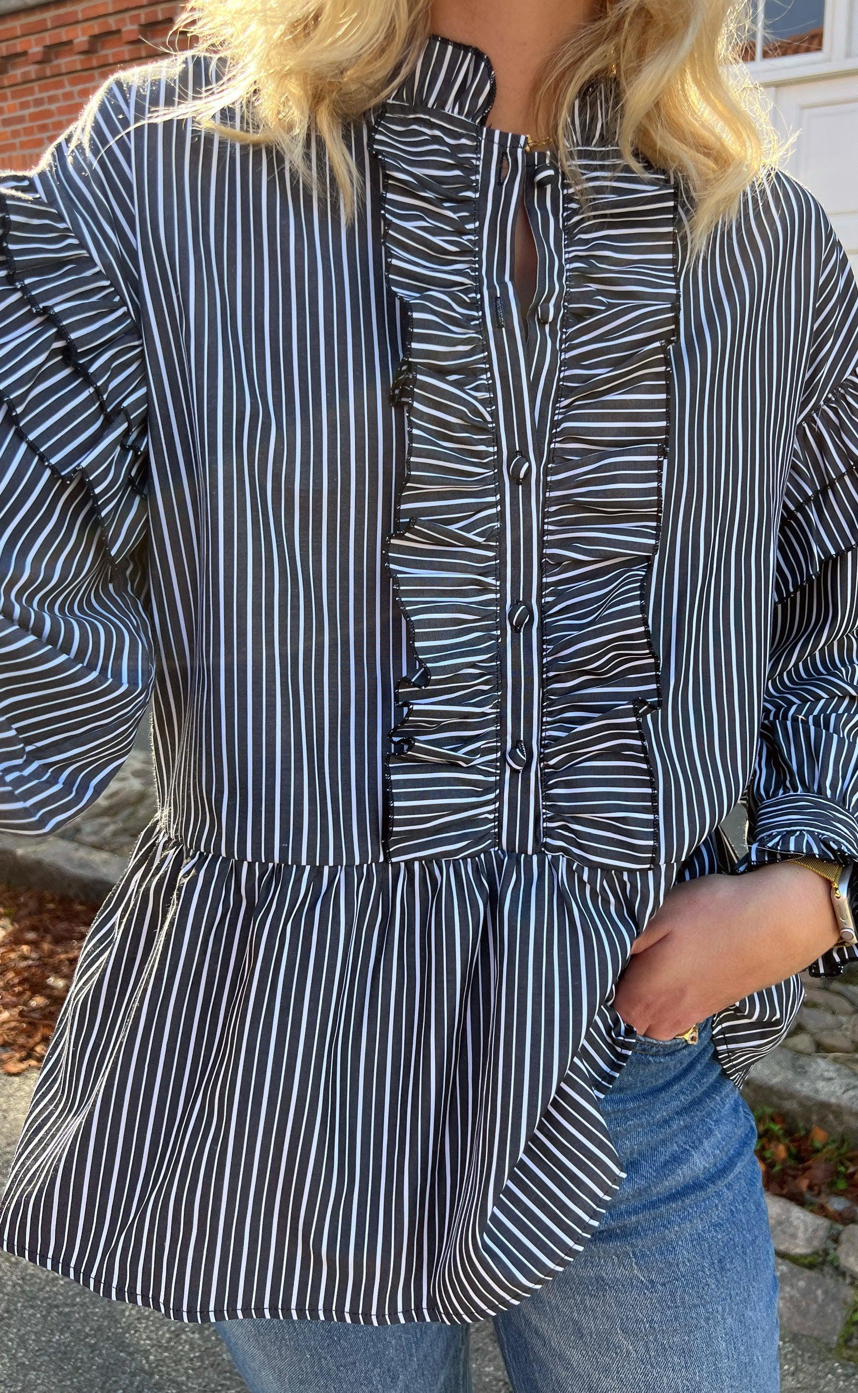 Say INA Copenhagen Skjorte - Frida - Black Striped