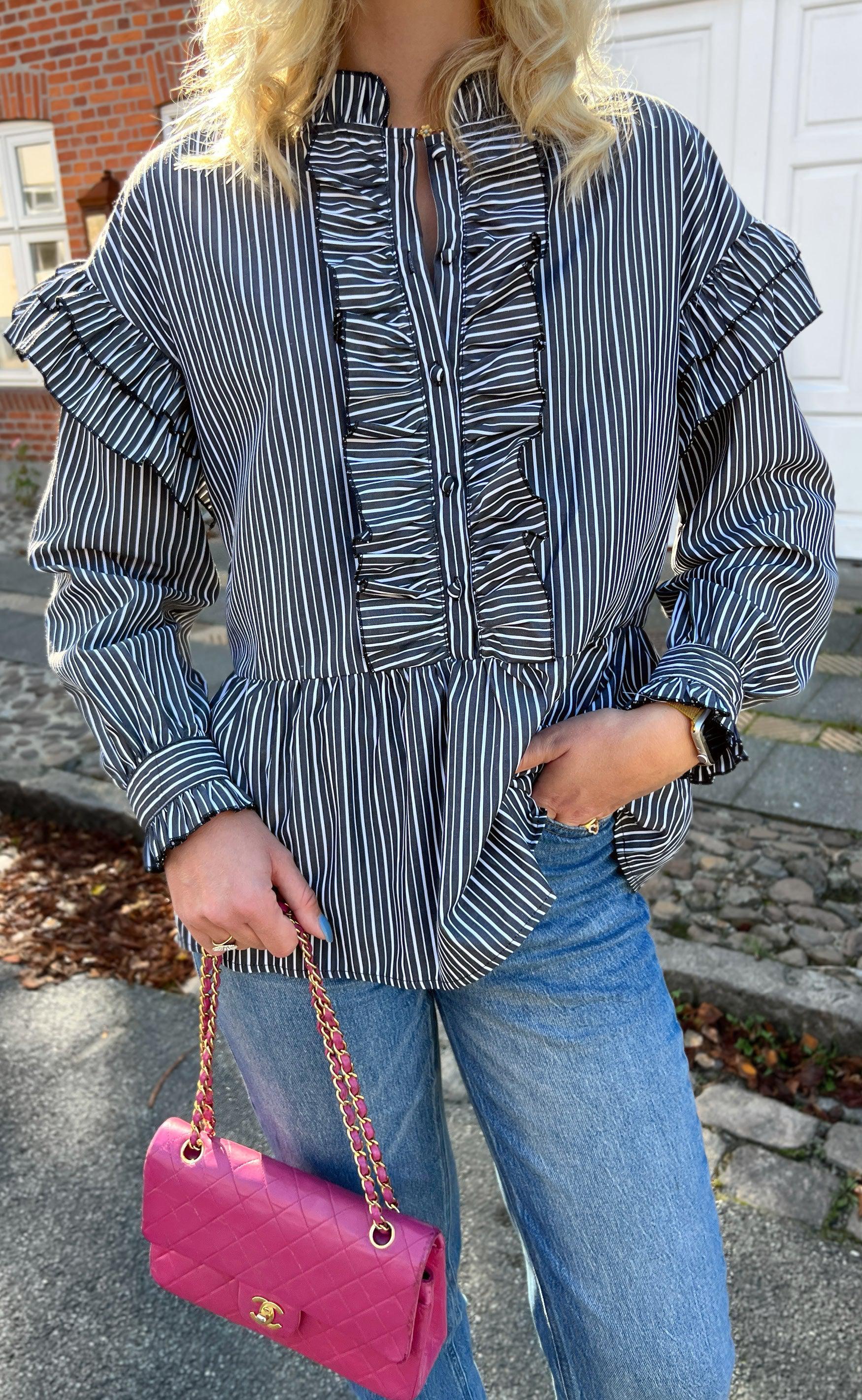 Say INA Copenhagen Skjorte - Frida - Black Striped