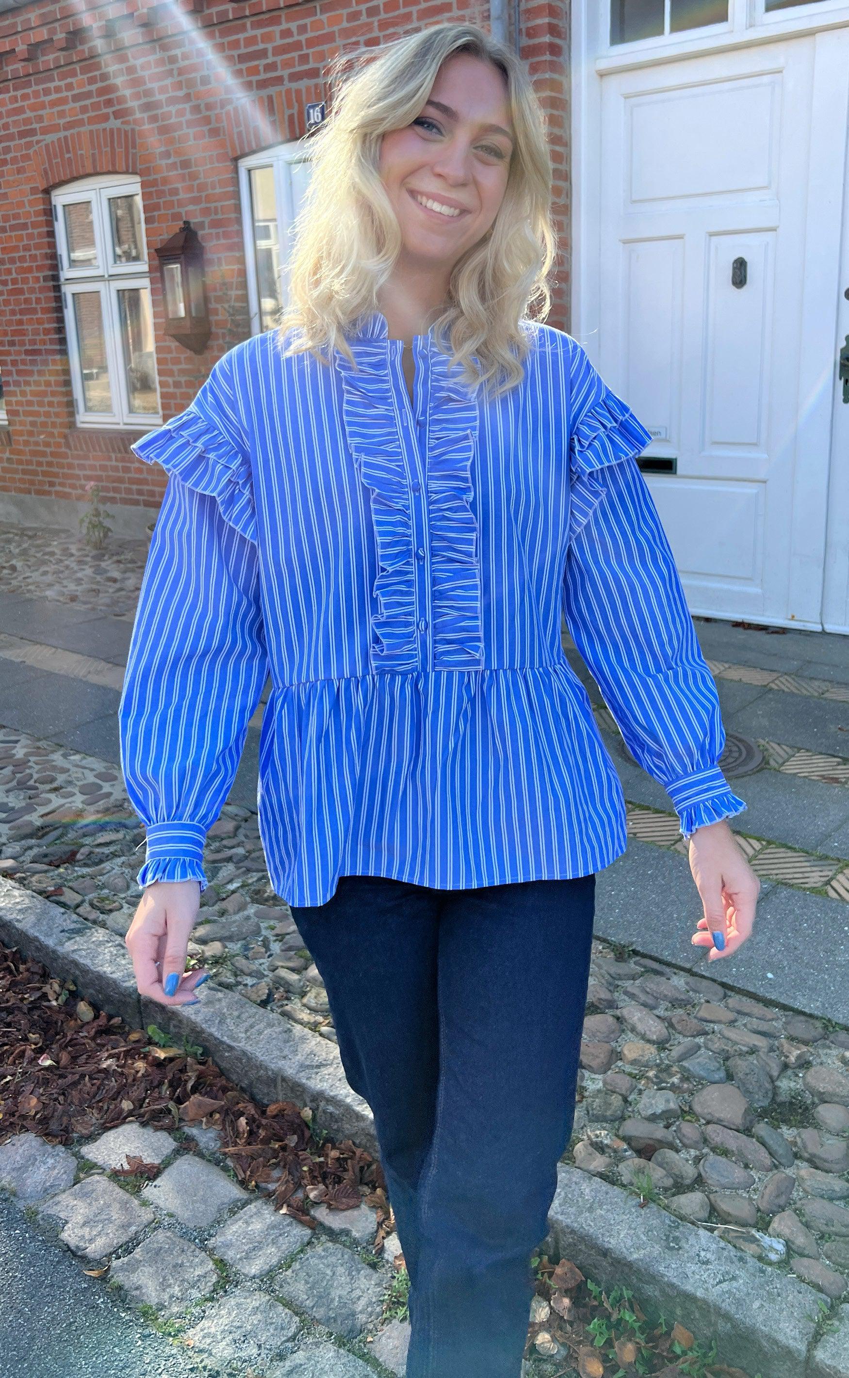 Say INA Copenhagen Skjorte - Frida - Dark Blue Striped