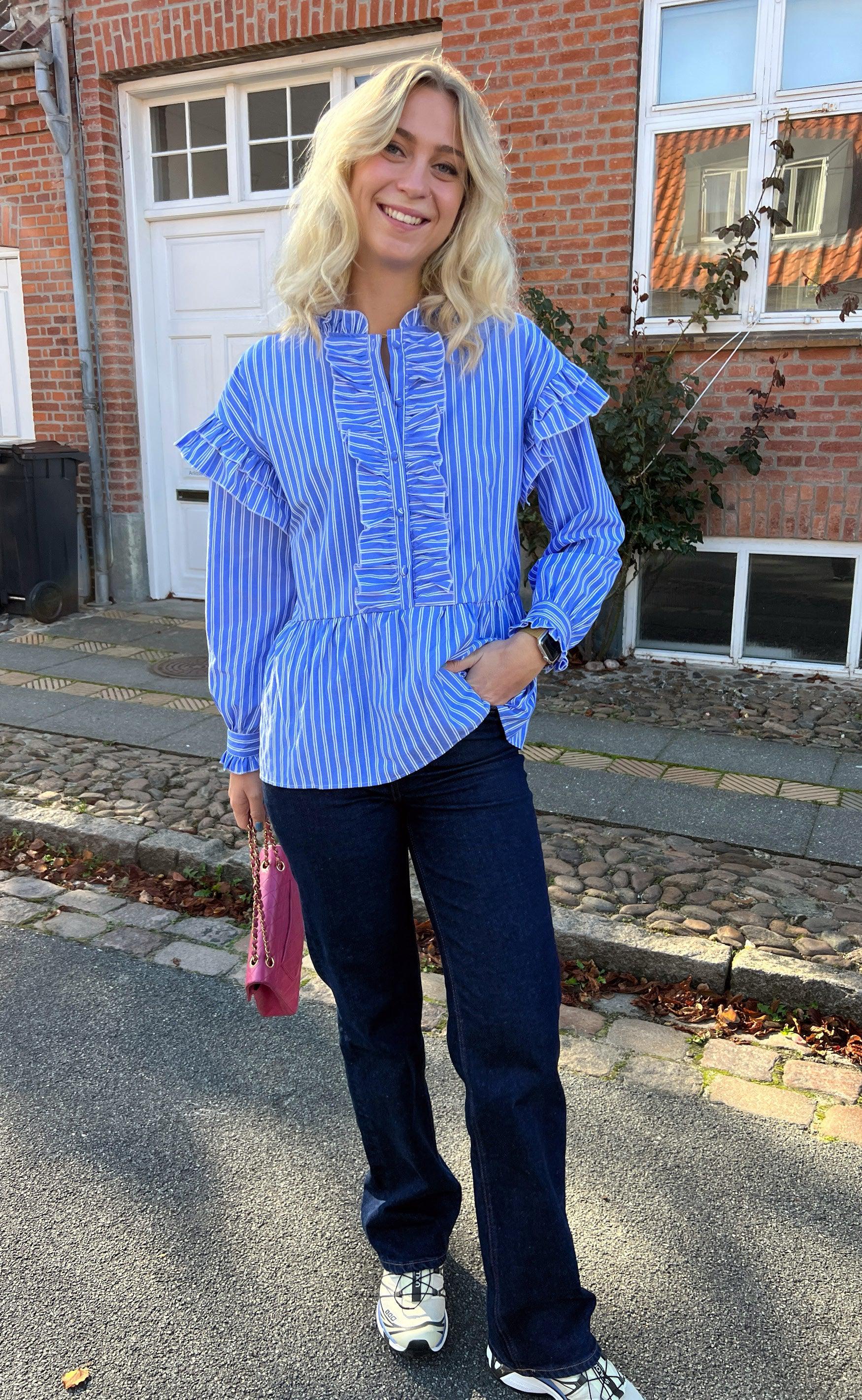 Say INA Copenhagen Skjorte - Frida - Dark Blue Striped