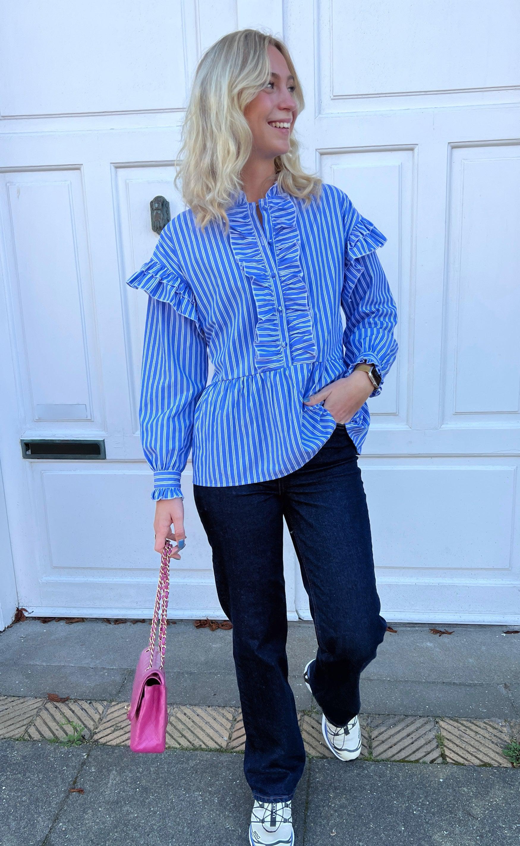 Say INA Copenhagen Skjorte - Frida - Dark Blue Striped