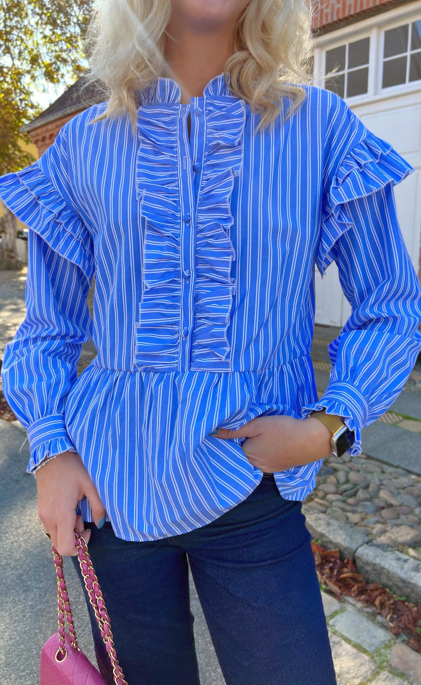 Say INA Copenhagen Skjorte - Frida - Dark Blue Striped