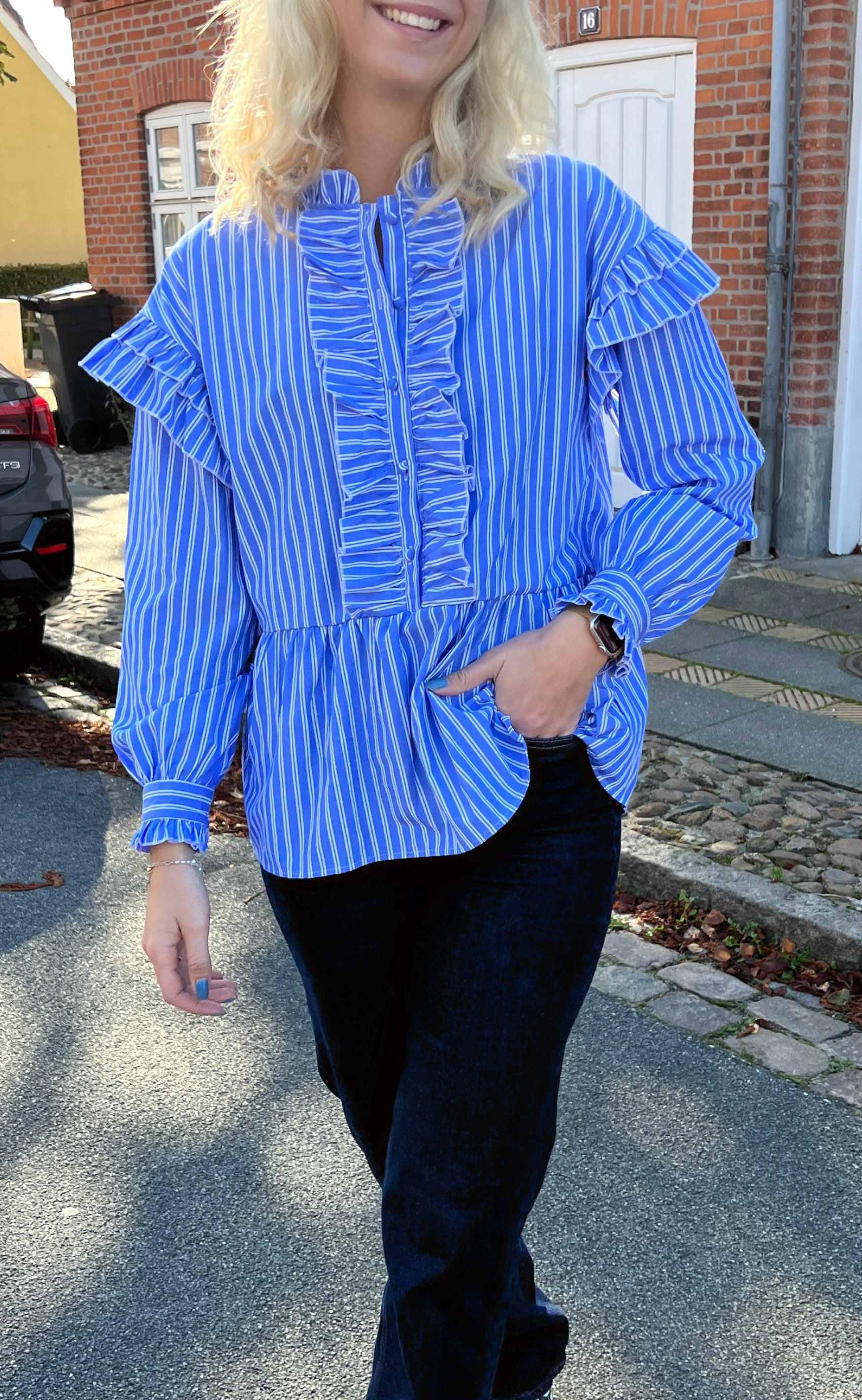 Say INA Copenhagen Skjorte - Frida - Dark Blue Striped