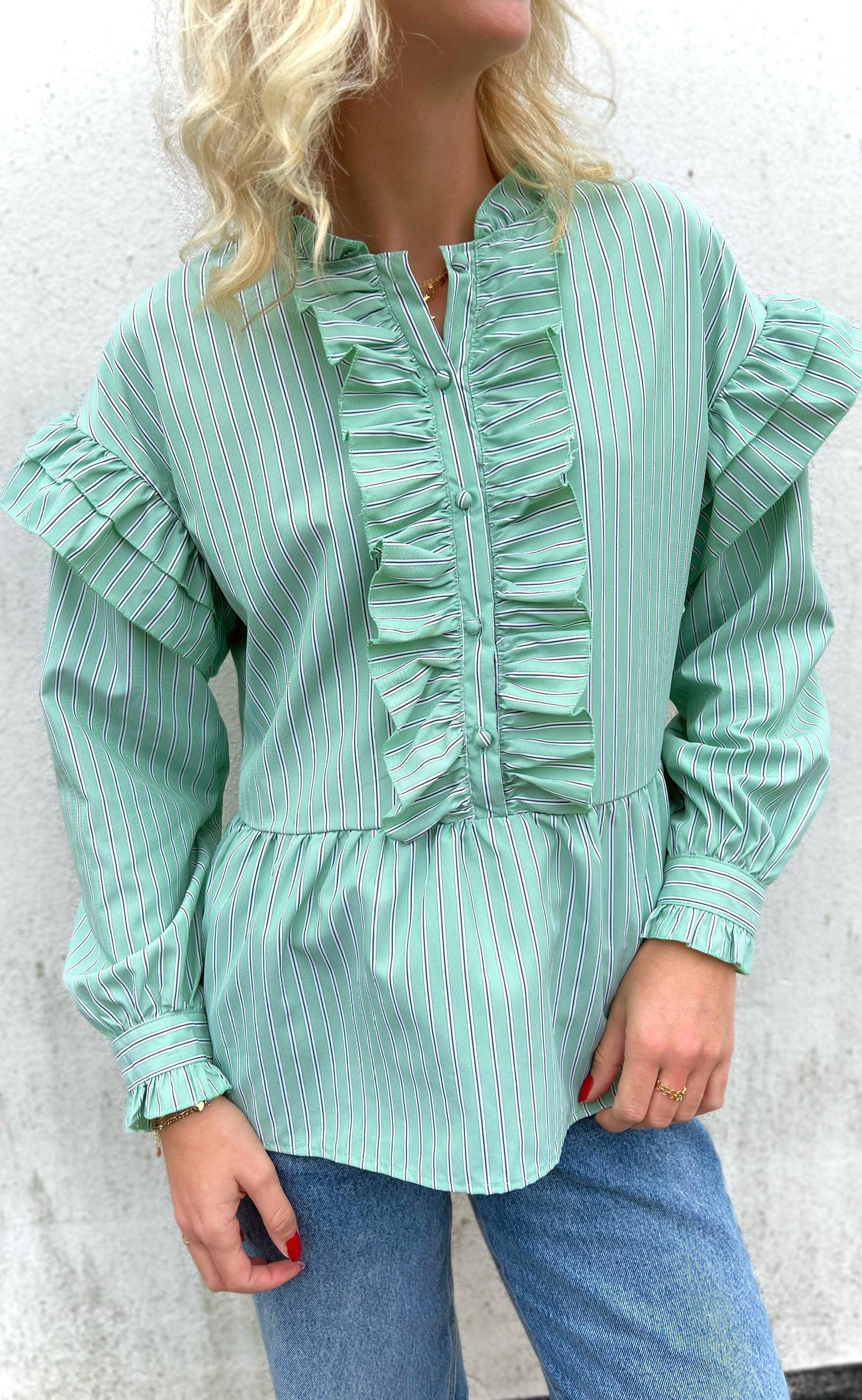 Say INA Copenhagen Skjorte - Frida - Green Striped