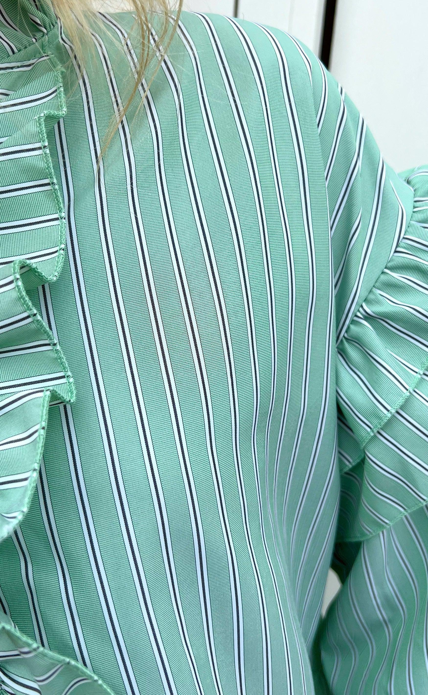 Say INA Copenhagen Skjorte - Frida - Green Striped