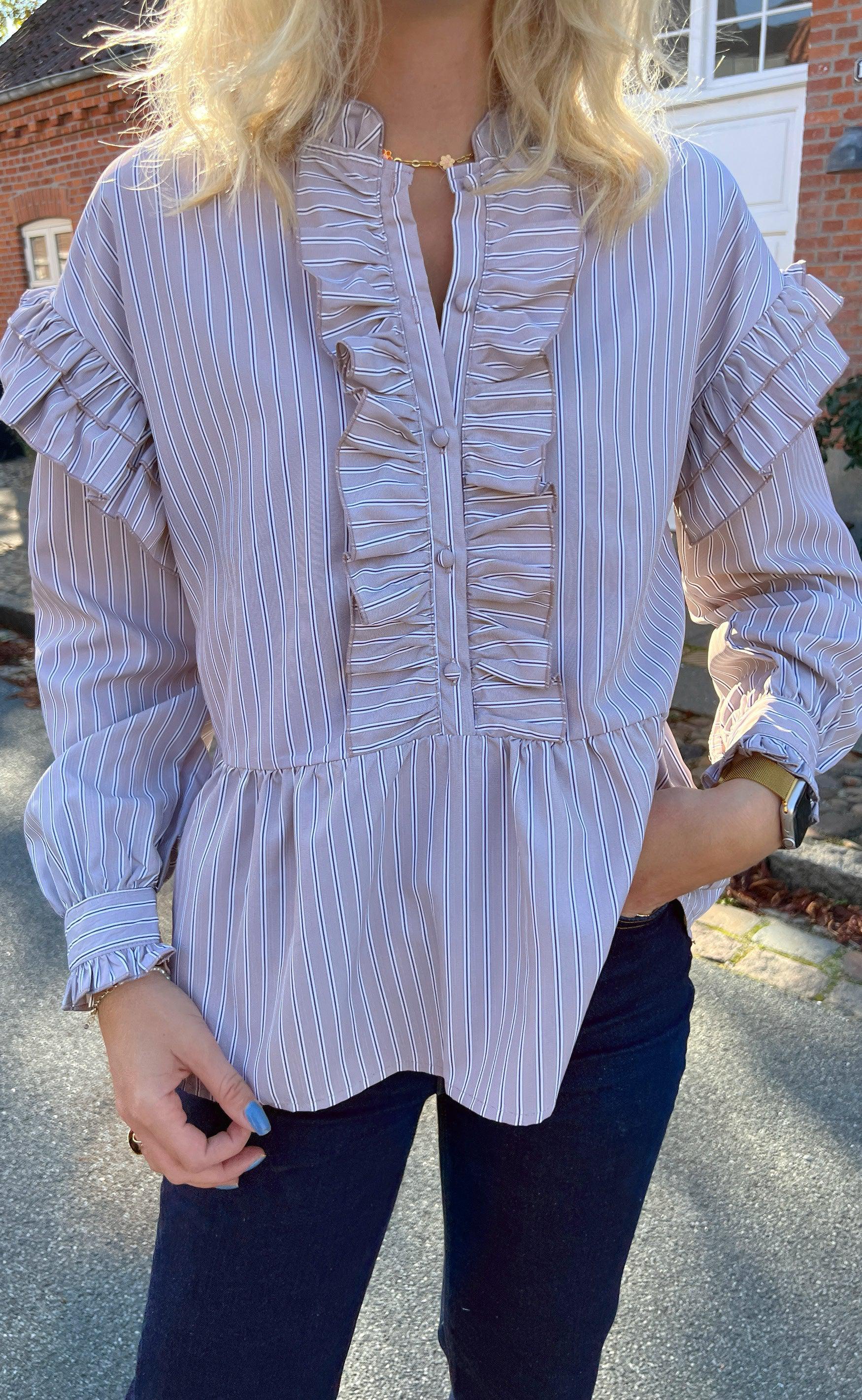 Say INA Copenhagen Skjorte - Frida - Grey Striped