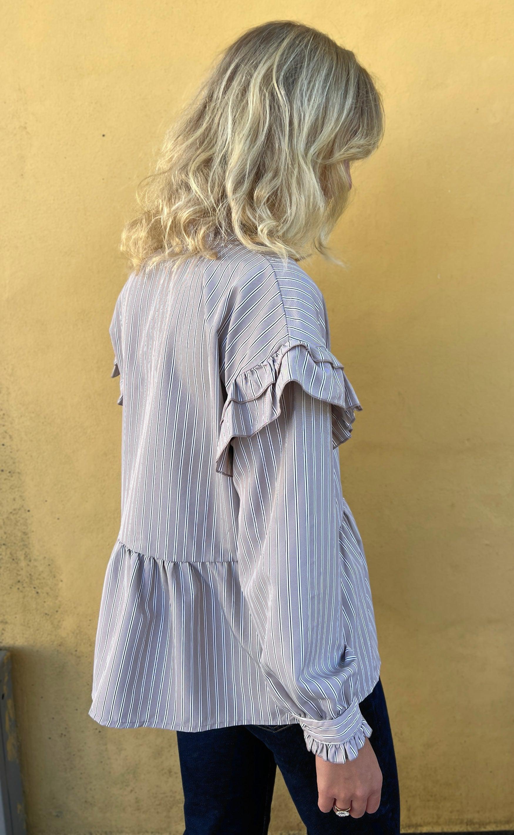 Say INA Copenhagen Skjorte - Frida - Grey Striped
