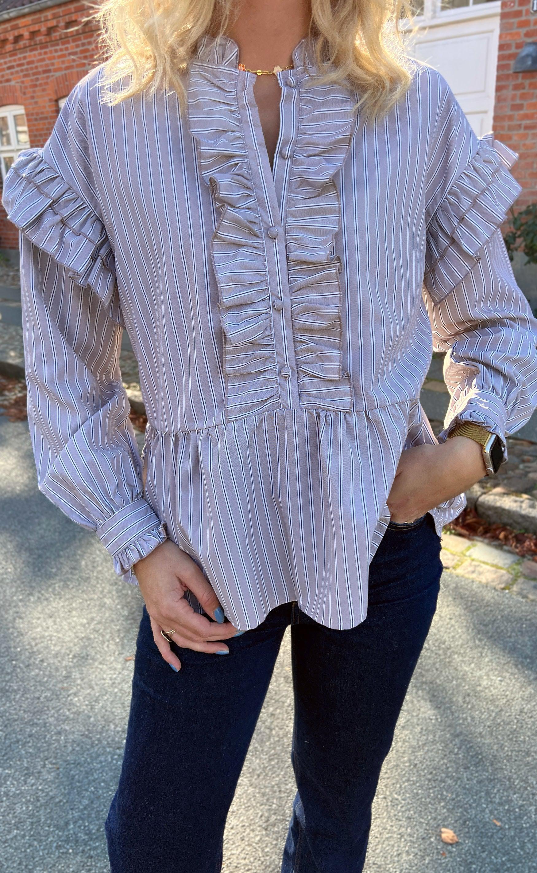 Say INA Copenhagen Skjorte - Frida - Grey Striped