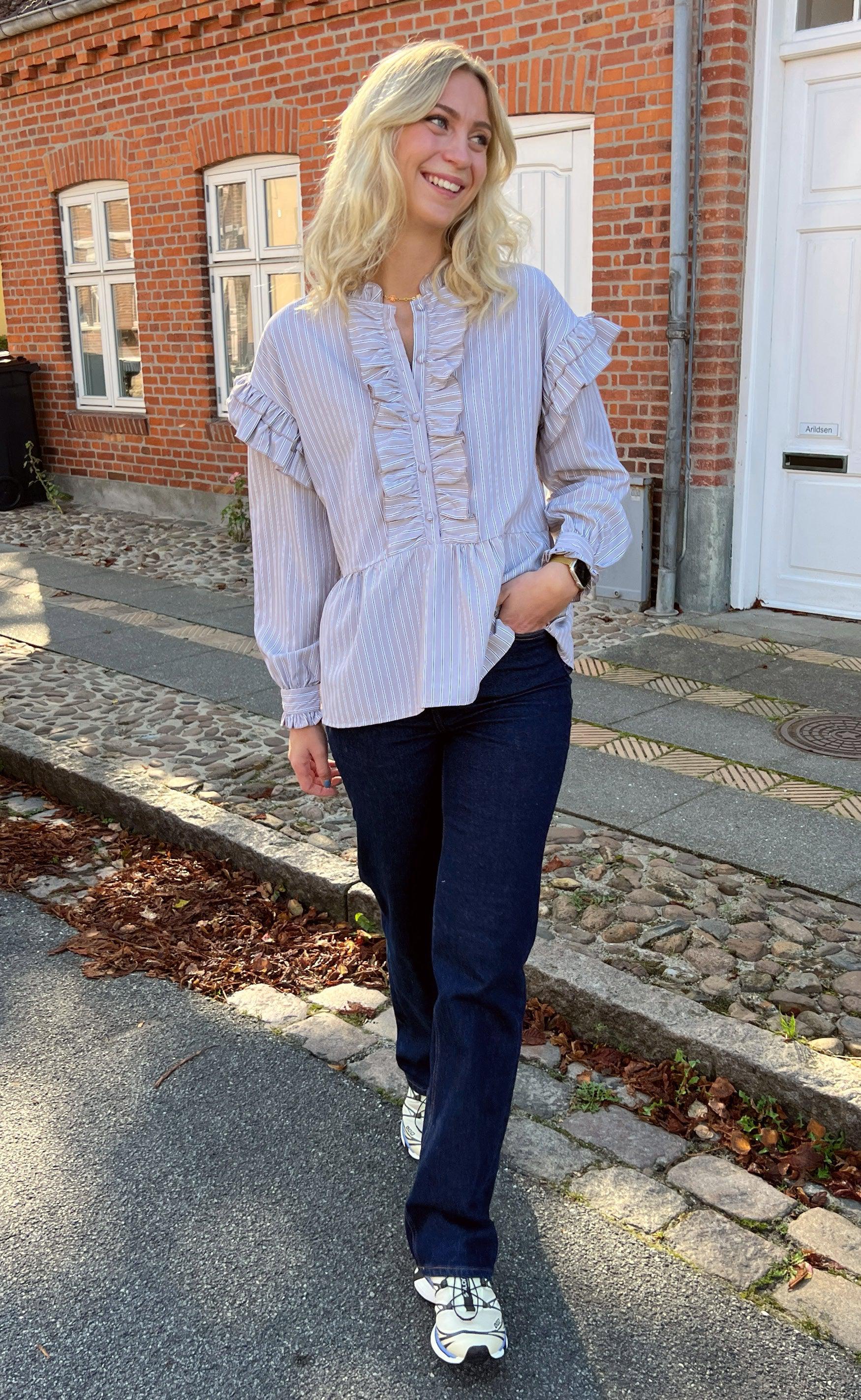 Say INA Copenhagen Skjorte - Frida - Grey Striped