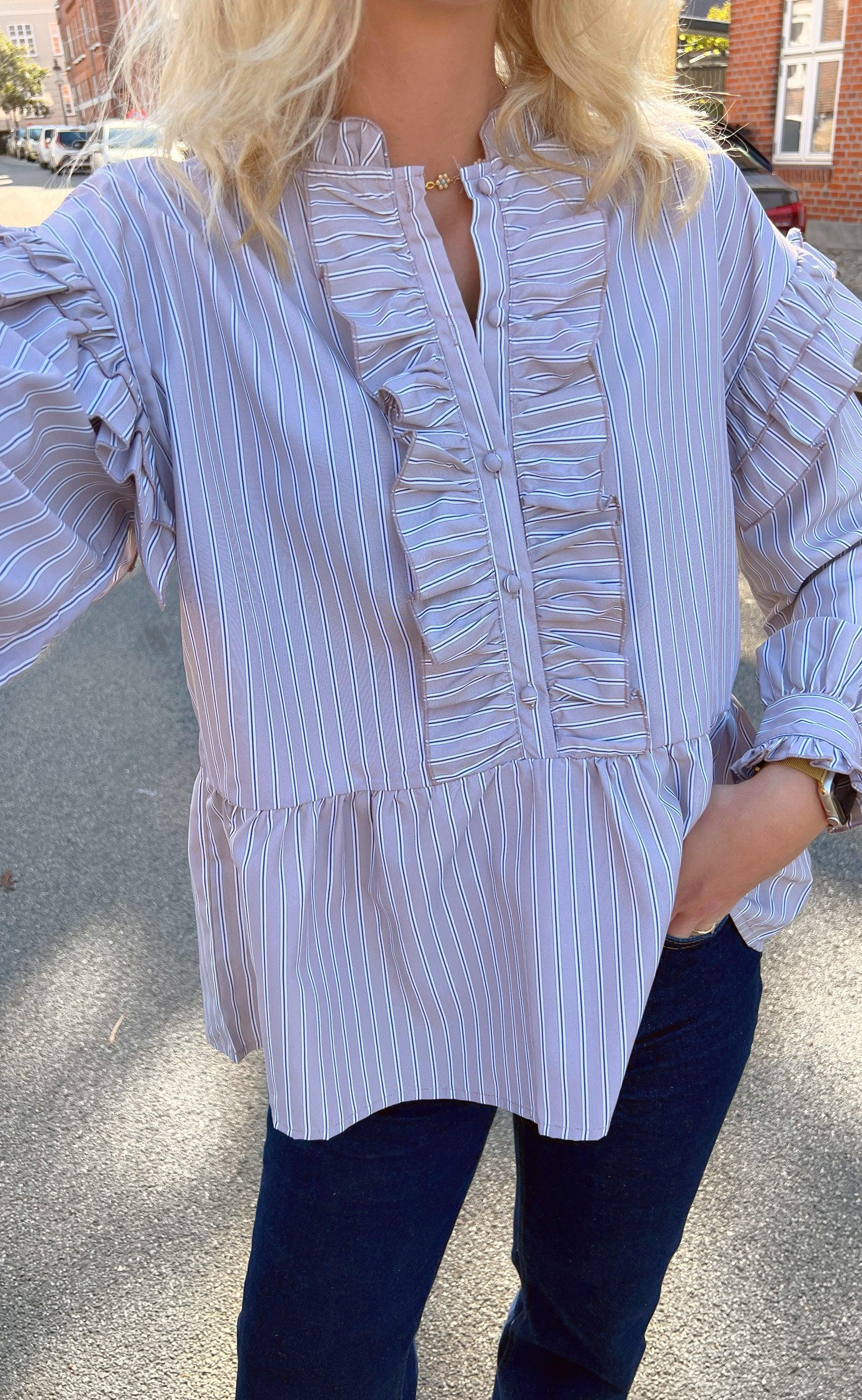 Say INA Copenhagen Skjorte - Frida - Grey Striped