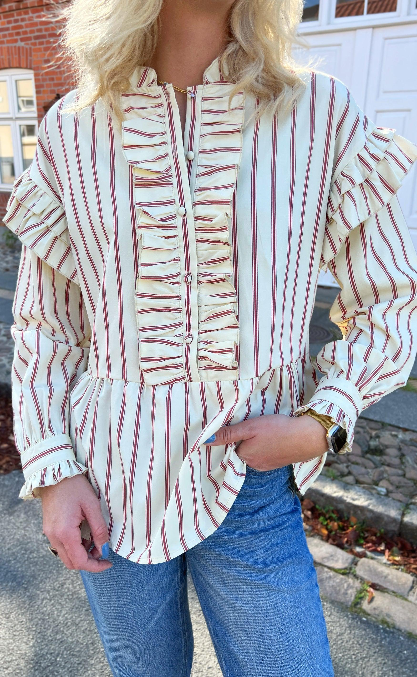 Say INA Copenhagen Skjorte - Frida - Red Striped