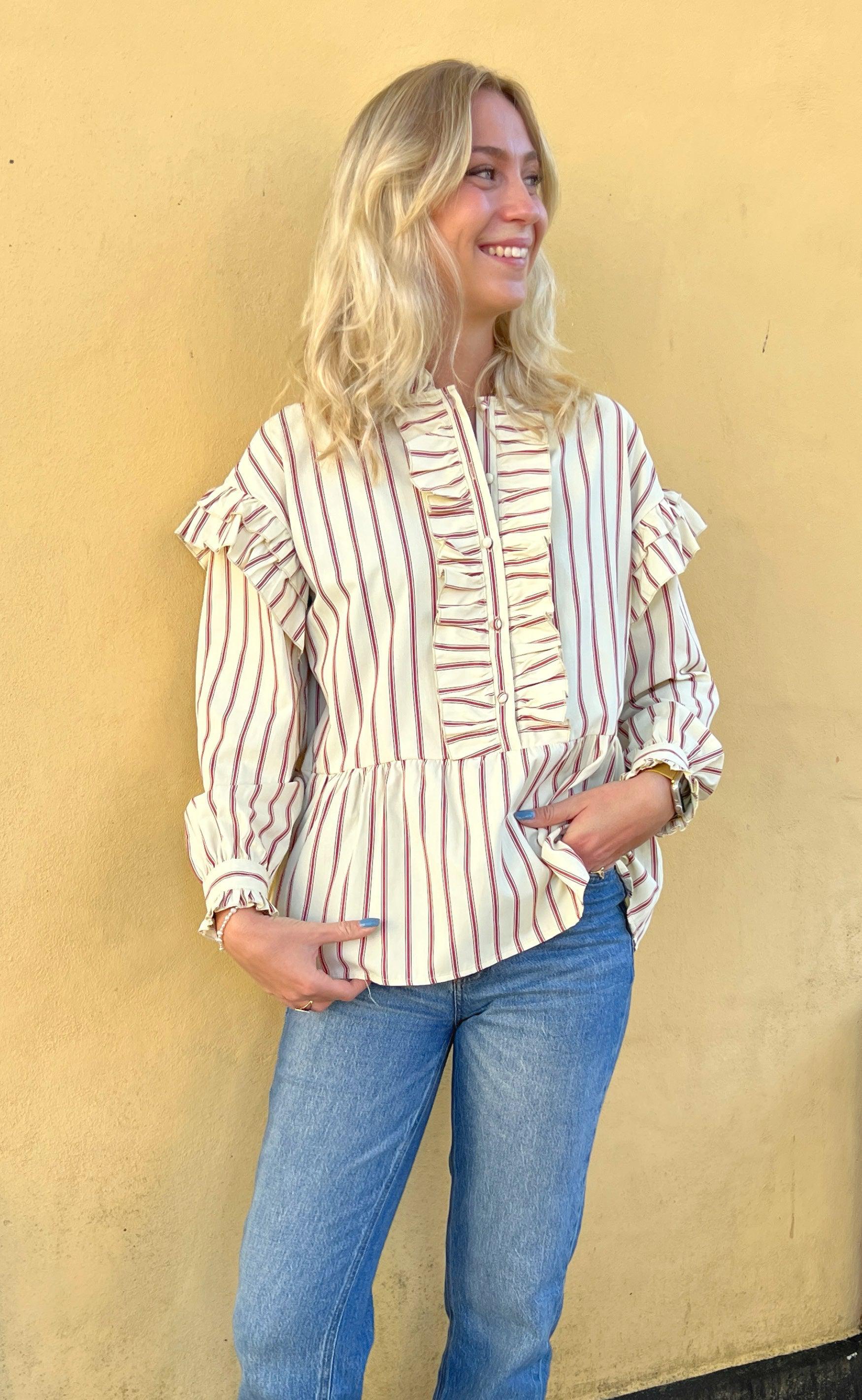 Say INA Copenhagen Skjorte - Frida - Red Striped