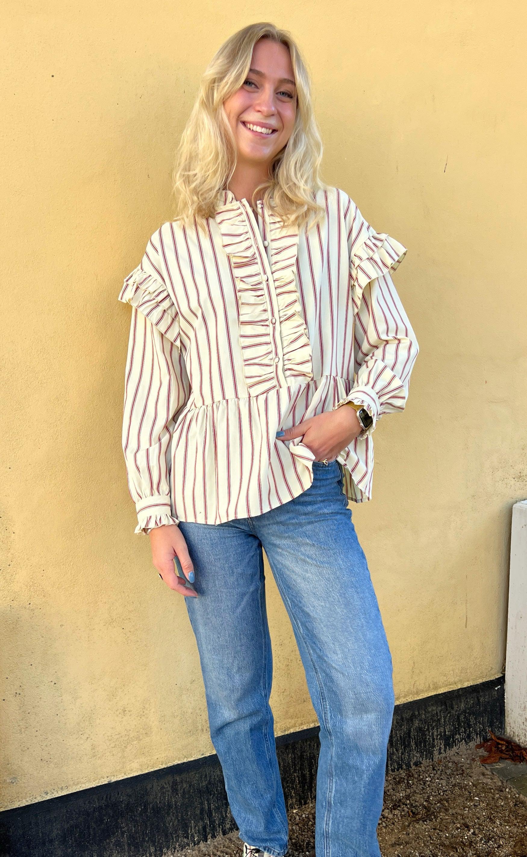 Say INA Copenhagen Skjorte - Frida - Red Striped
