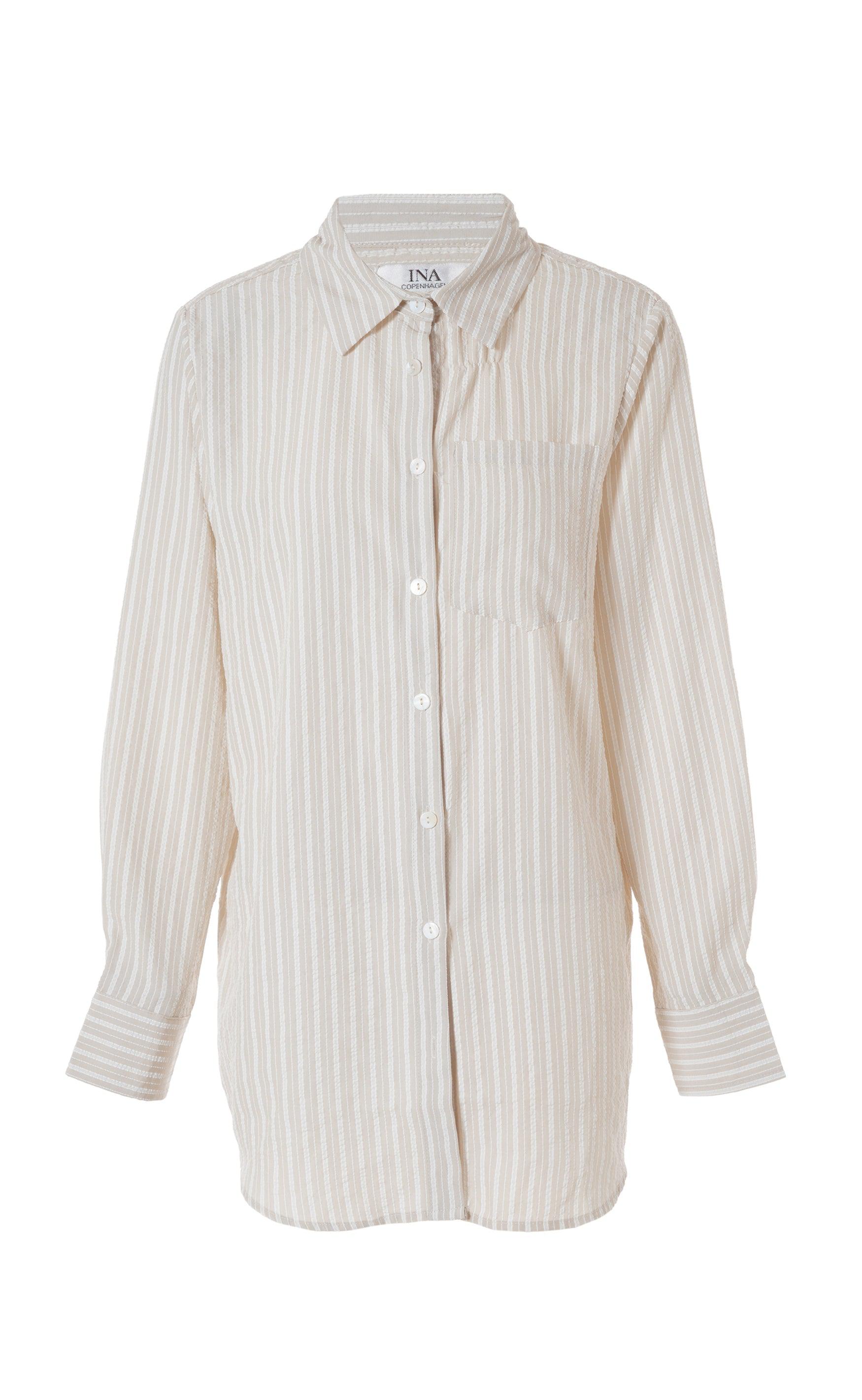 Say INA Copenhagen Skjorte - Grace - Camel/White Stripe