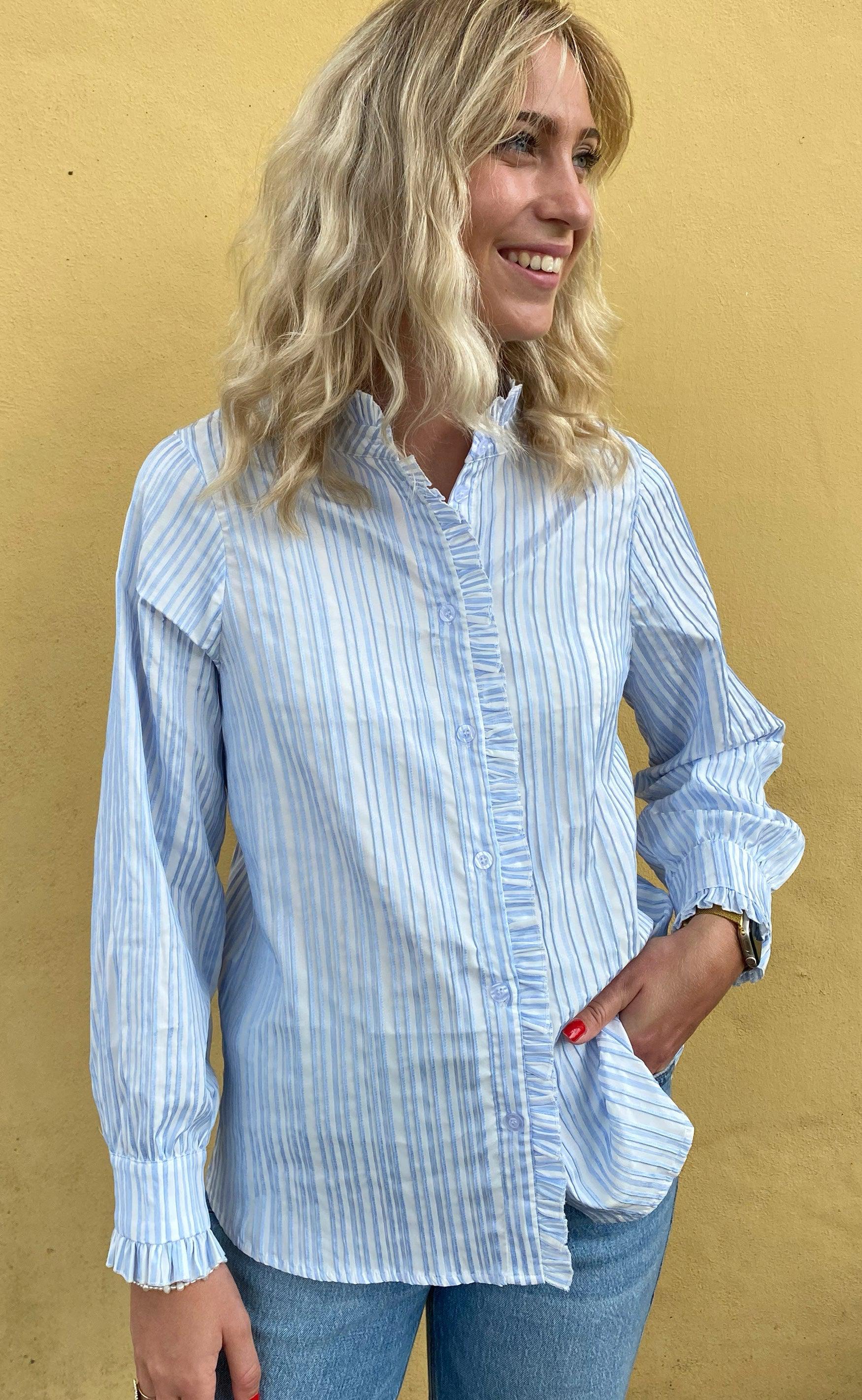 Say INA Copenhagen Skjorte - Ingrid - Blue Striped