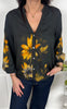 Say INA Copenhagen Skjorte - Joelle - Black W. Big Flowers
